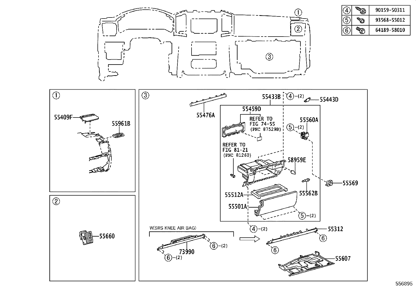 55405-60550 PANEL SUB-ASSY, INSTRUMENT CLUSTER FINISH, CENTER product image