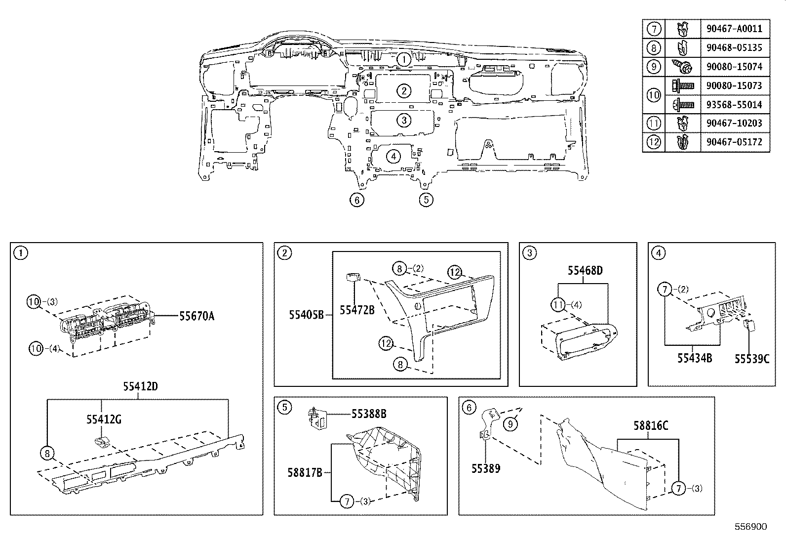 55307-02460 BRACE SUB-ASSY, INSTRUMENT PANEL, NO.2 product image