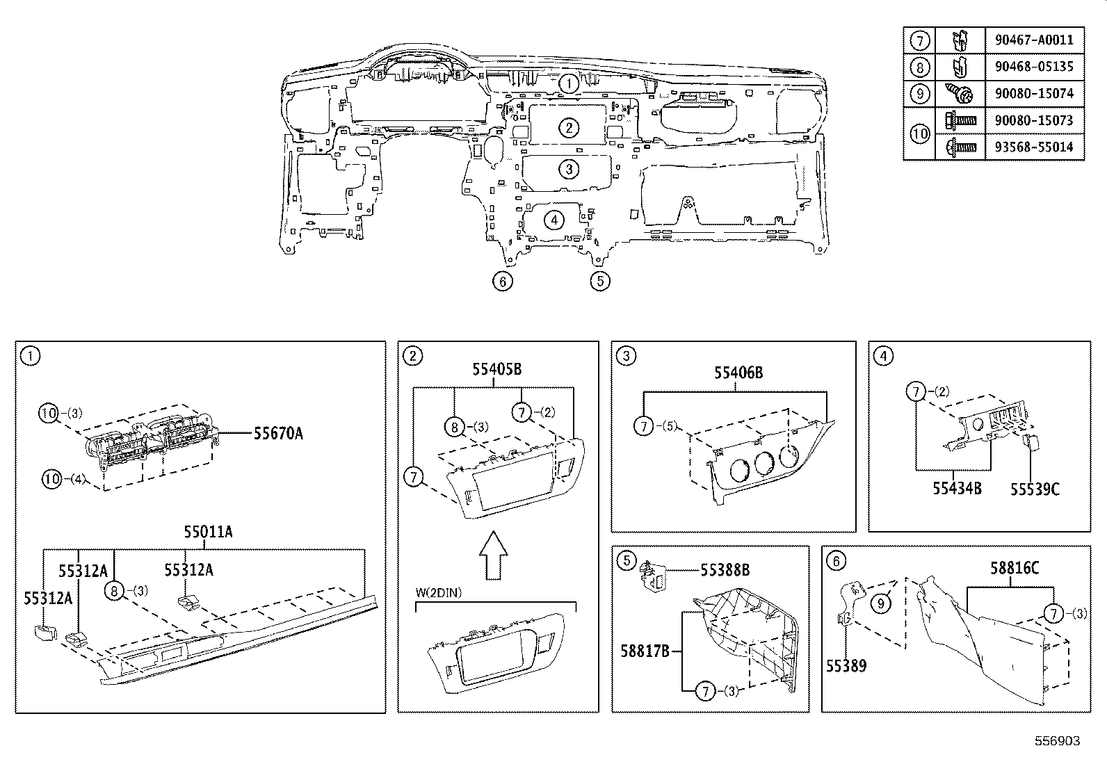 55307-02460 BRACE SUB-ASSY, INSTRUMENT PANEL, NO.2 product image