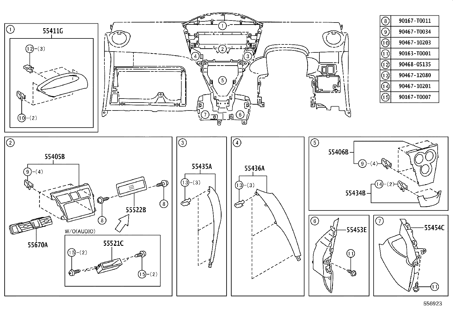 55355-0D210 CUSHION, INSTRUMENT PANEL, NO.1 product image