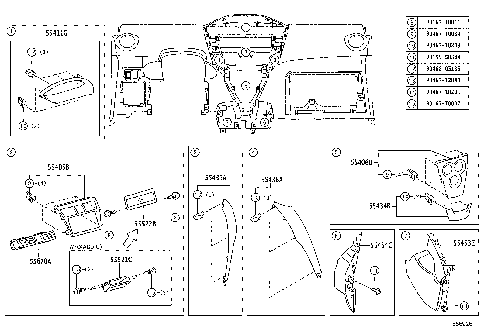 55355-0D210 CUSHION, INSTRUMENT PANEL, NO.1 product image
