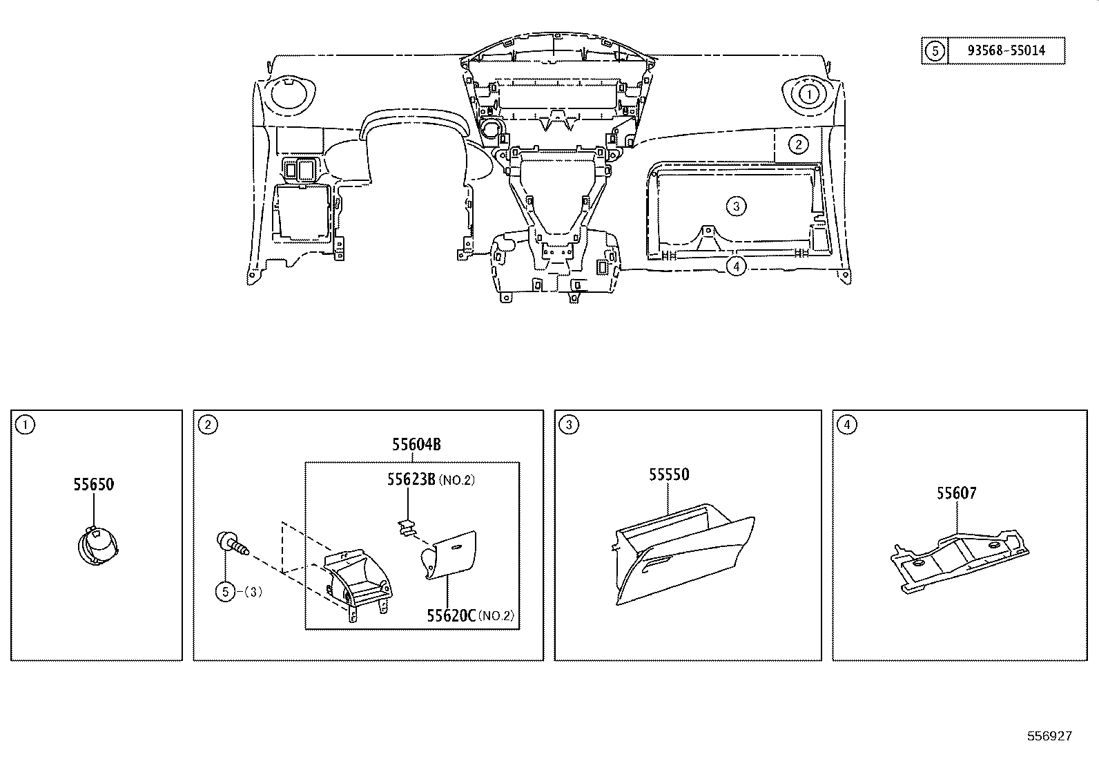 55355-0D210 CUSHION, INSTRUMENT PANEL, NO.1 product image