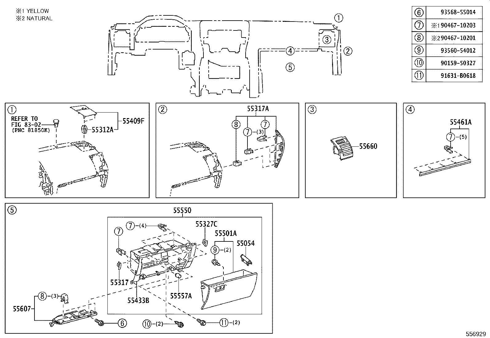 55406-60370 PANEL SUB-ASSY, INSTRUMENT CLUSTER FINISH, LOWER CENTER product image