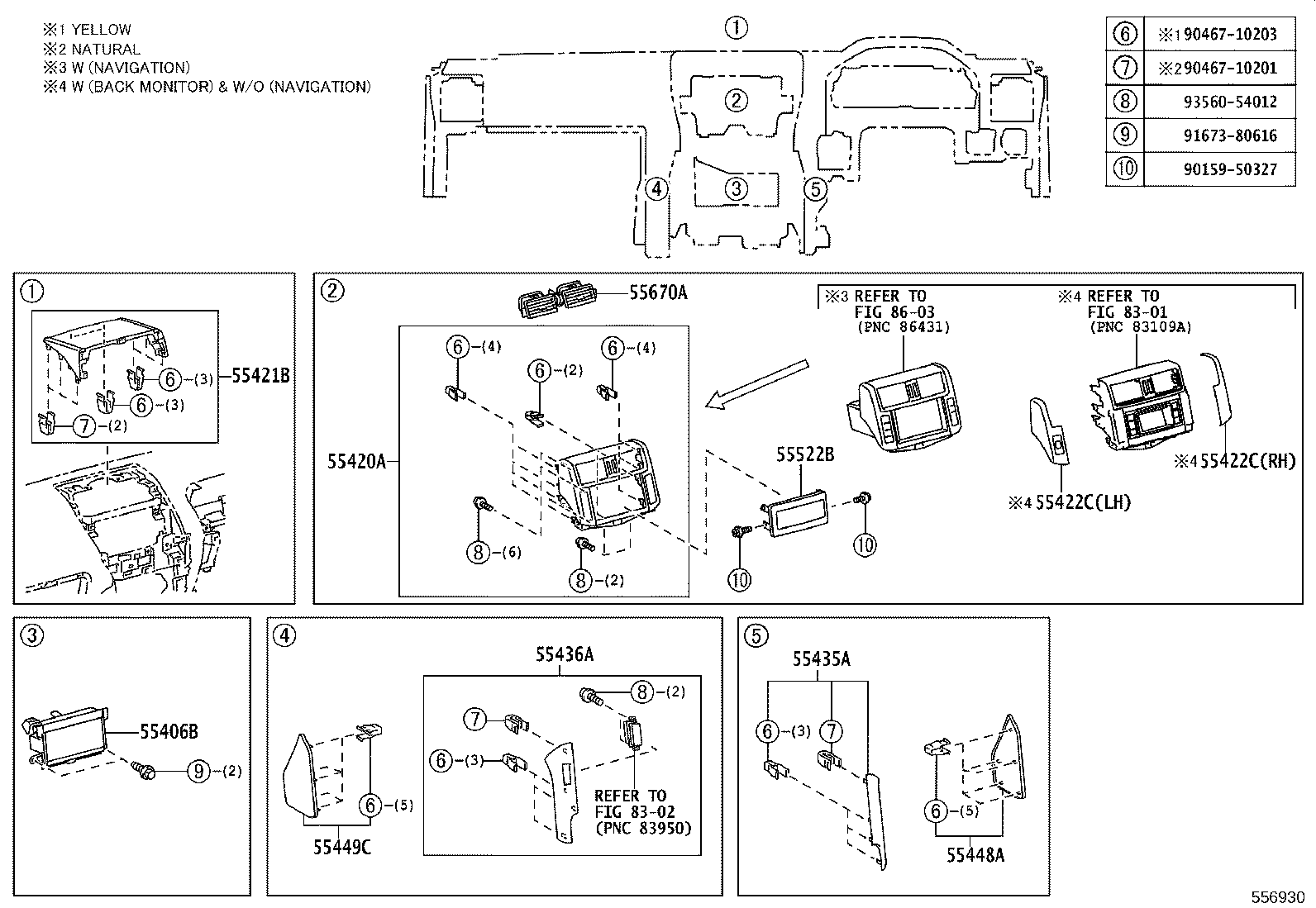 55406-60370 PANEL SUB-ASSY, INSTRUMENT CLUSTER FINISH, LOWER CENTER product image