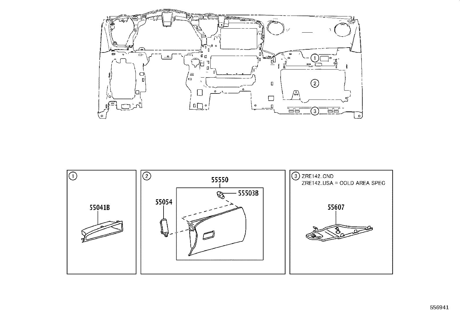 55355-02400 CUSHION, INSTRUMENT PANEL, NO.1 product image