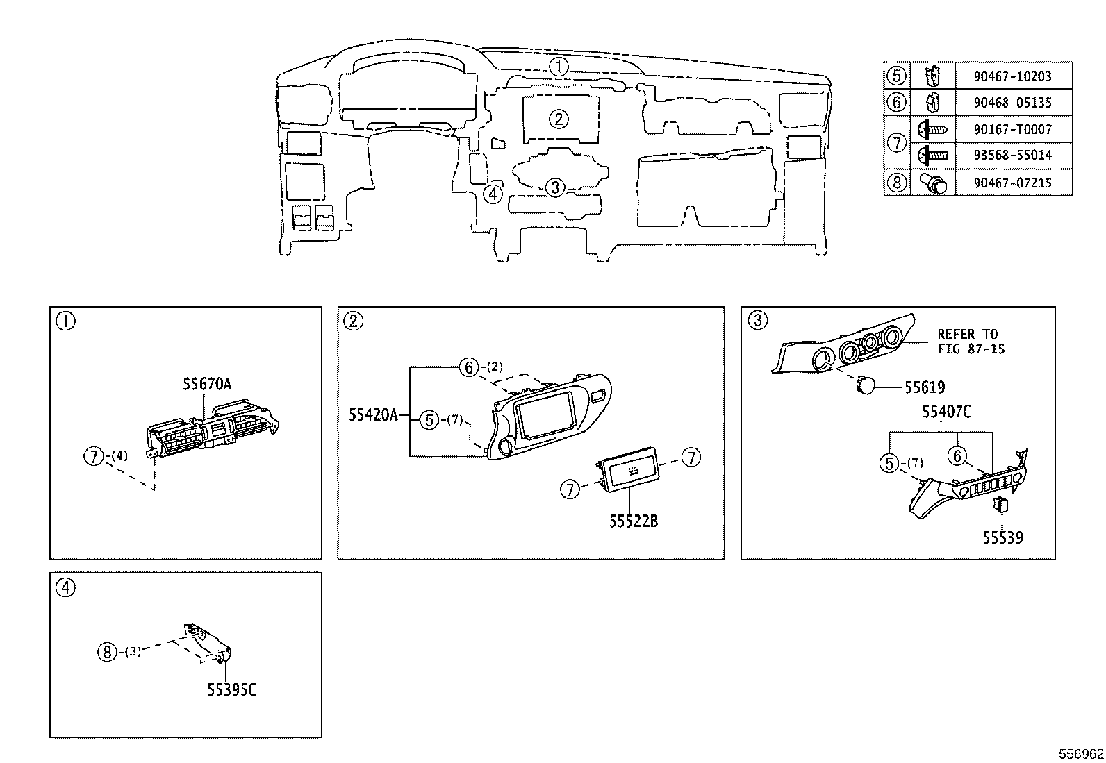 55650-YY010 REGISTER ASSY, INSTRUMENT PANEL, NO.1 product image