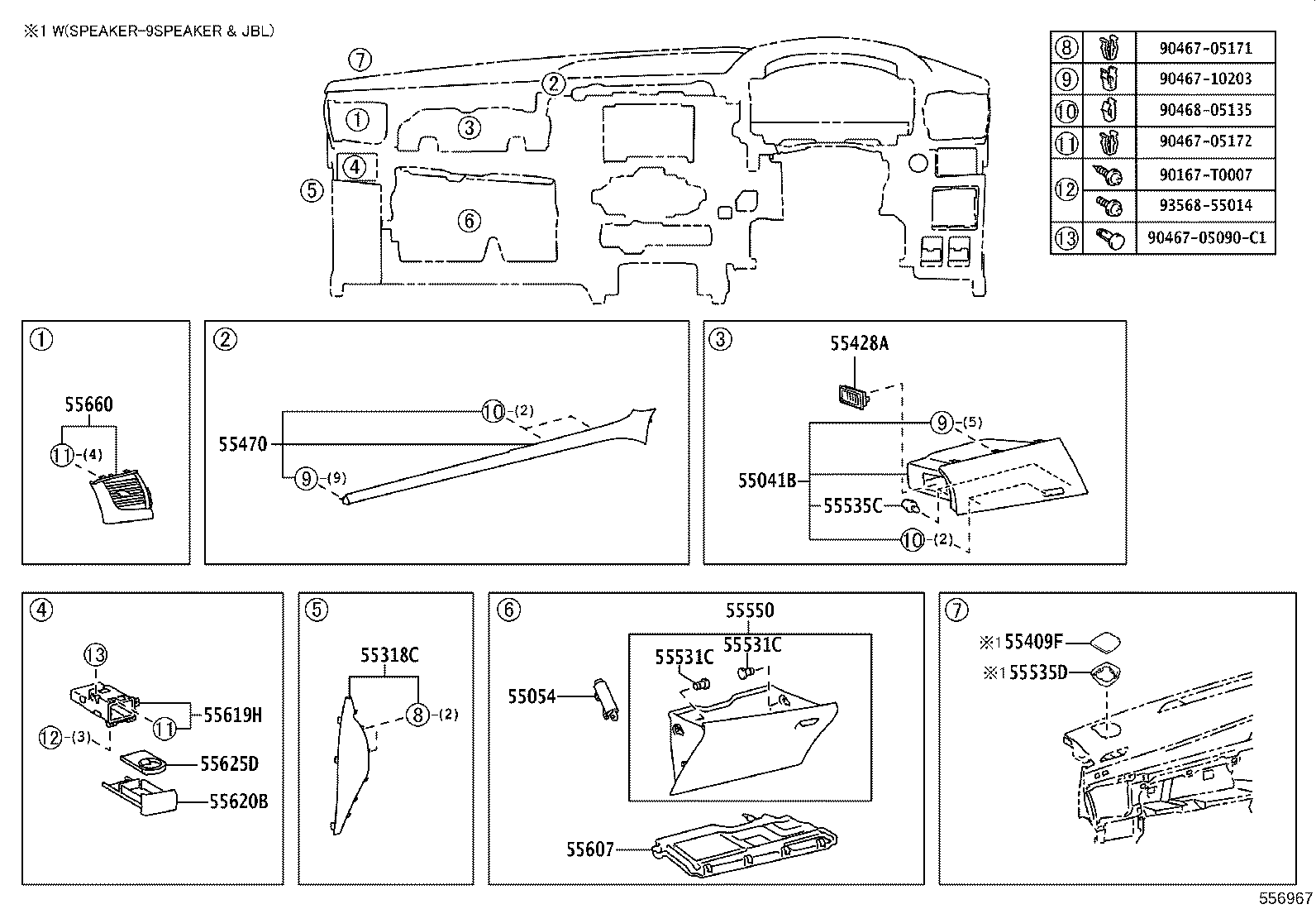 55650-YY010 REGISTER ASSY, INSTRUMENT PANEL, NO.1 product image