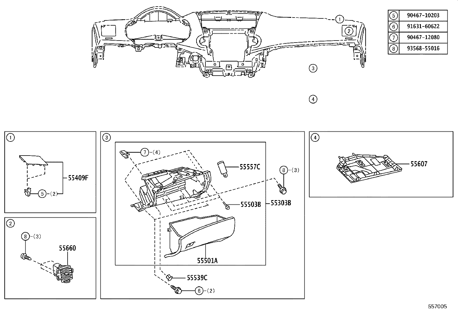 55501-48181-B0 DOOR SUB-ASSY, GLOVE COMPARTMENT product image
