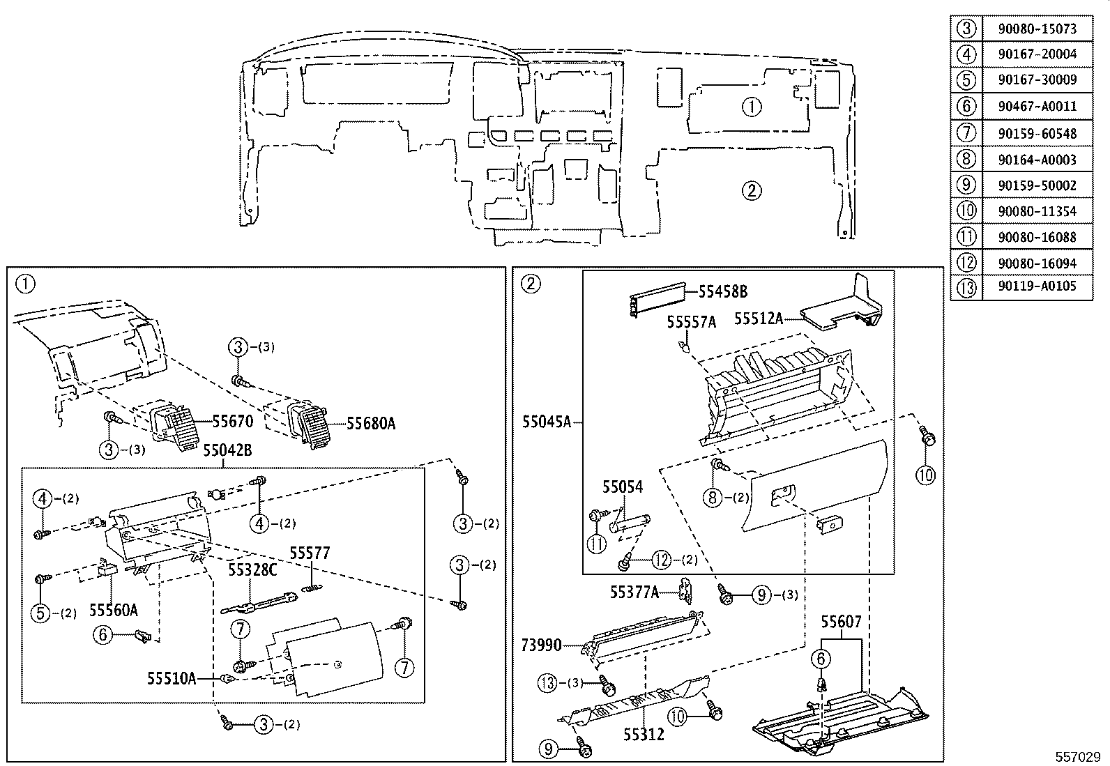 55330-0C080 REINFORCEMENT ASSY, INSTRUMENT PANEL product image