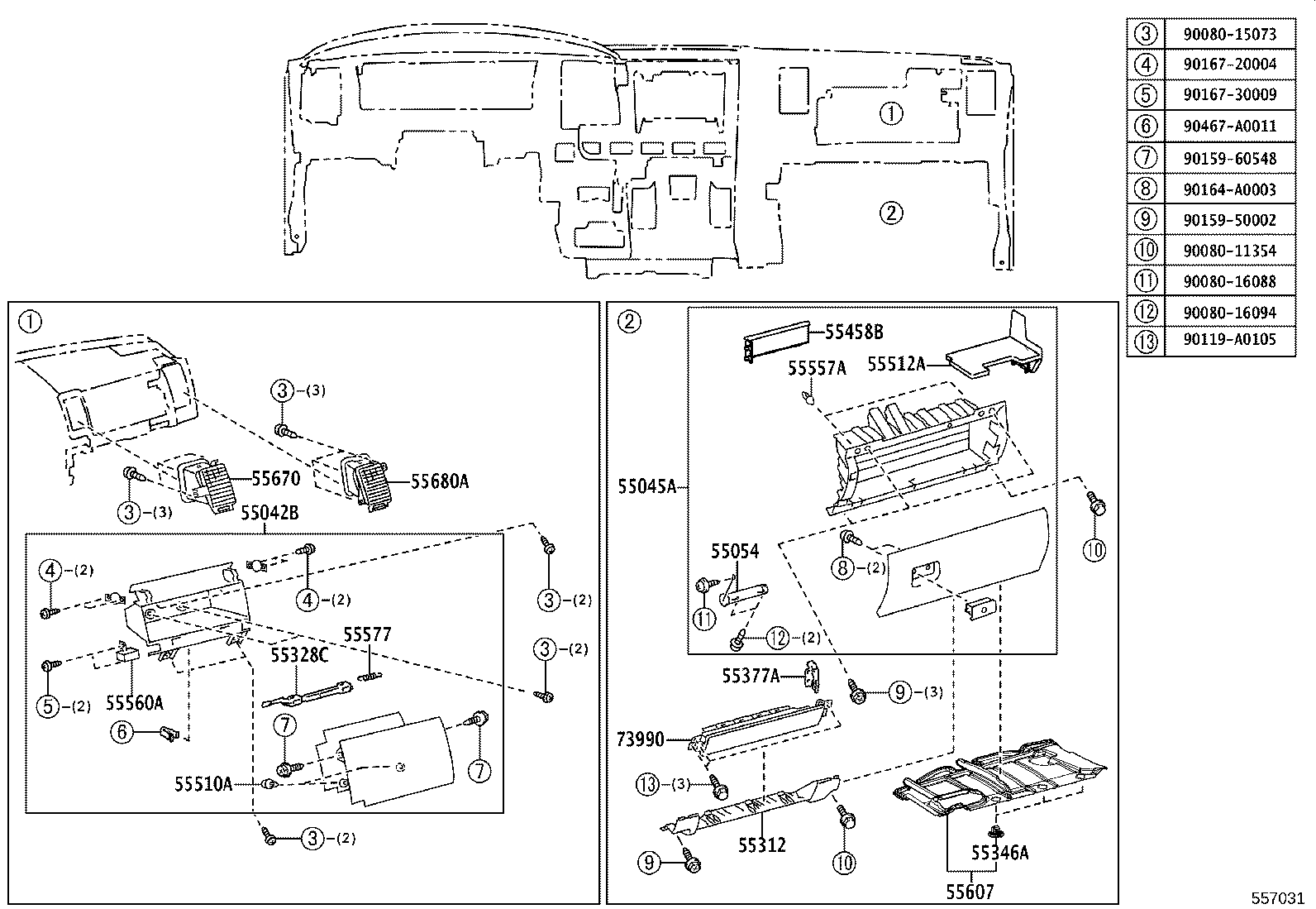 55330-0C080 REINFORCEMENT ASSY, INSTRUMENT PANEL product image
