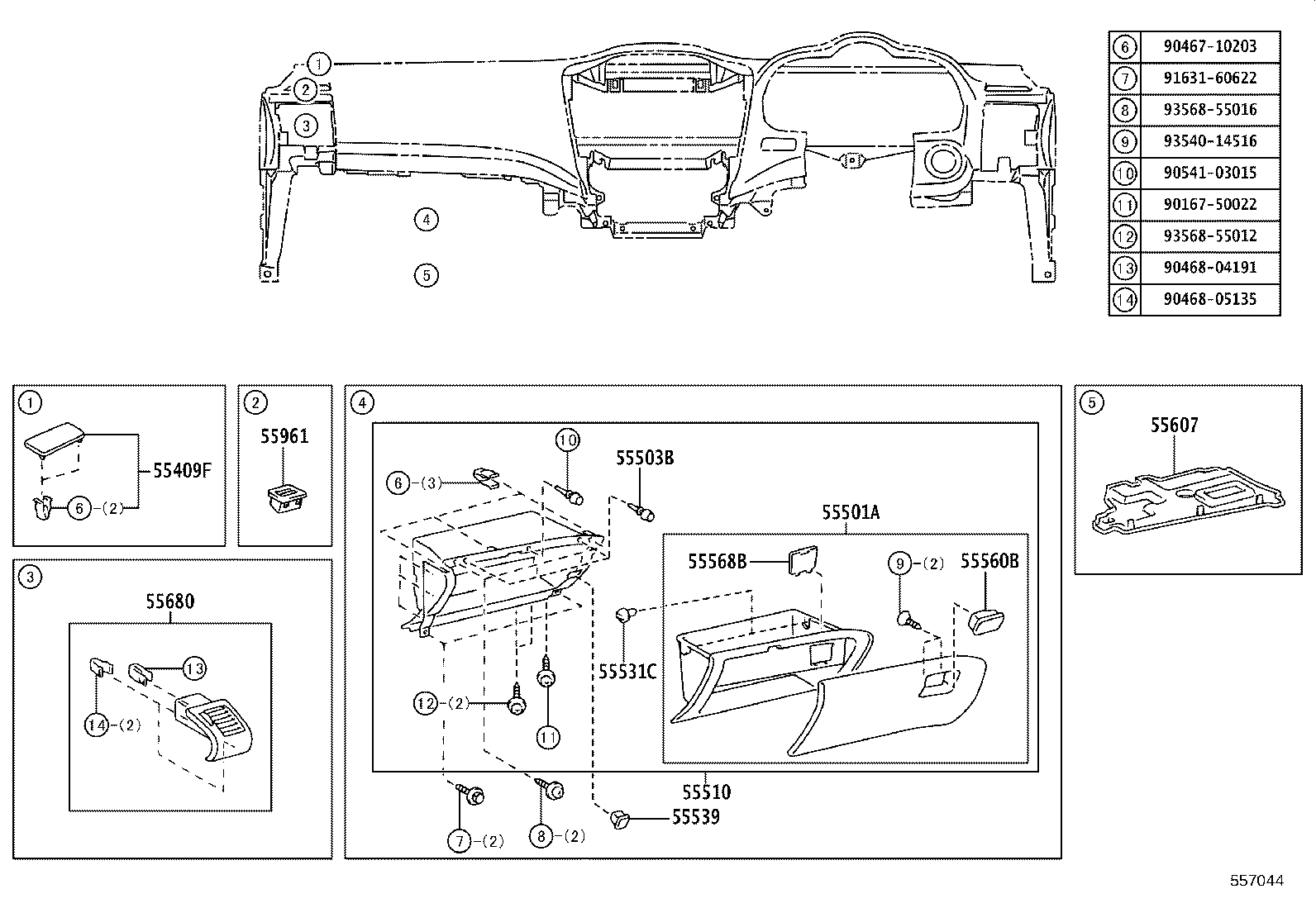 55432-48200 PANEL, INSTRUMENT PANEL FINISH, LOWER product image