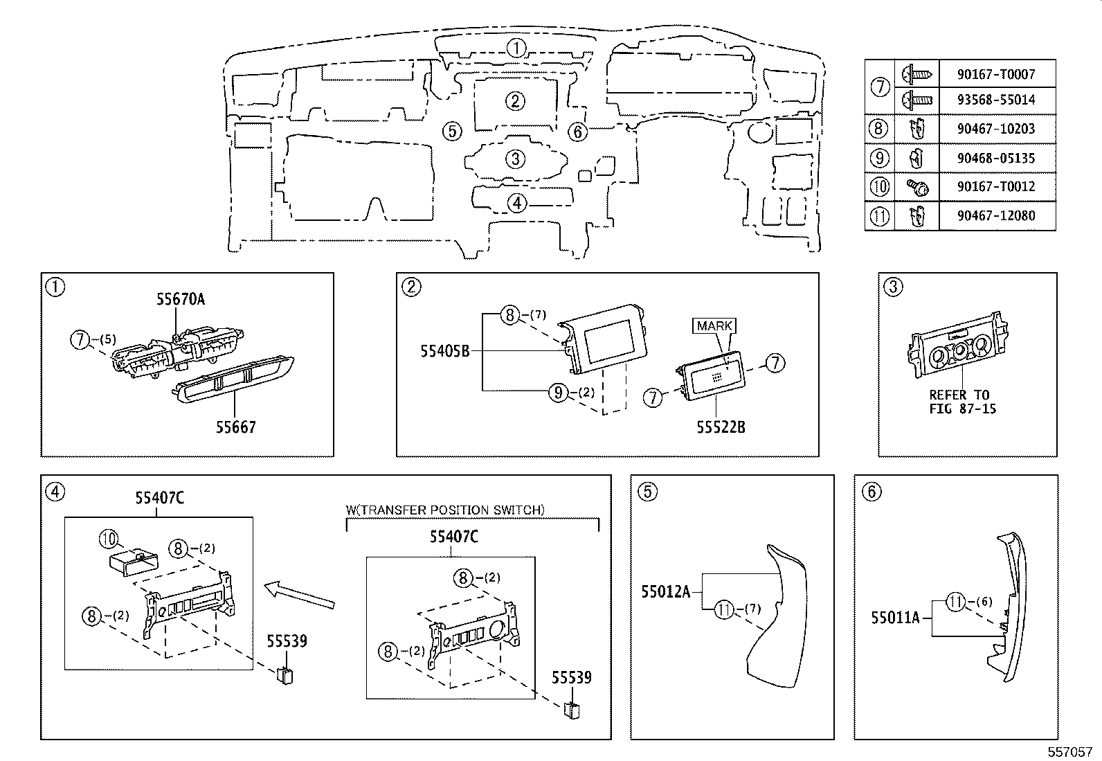 55405-KK080 PANEL SUB-ASSY, INSTRUMENT CLUSTER FINISH, CENTER product image