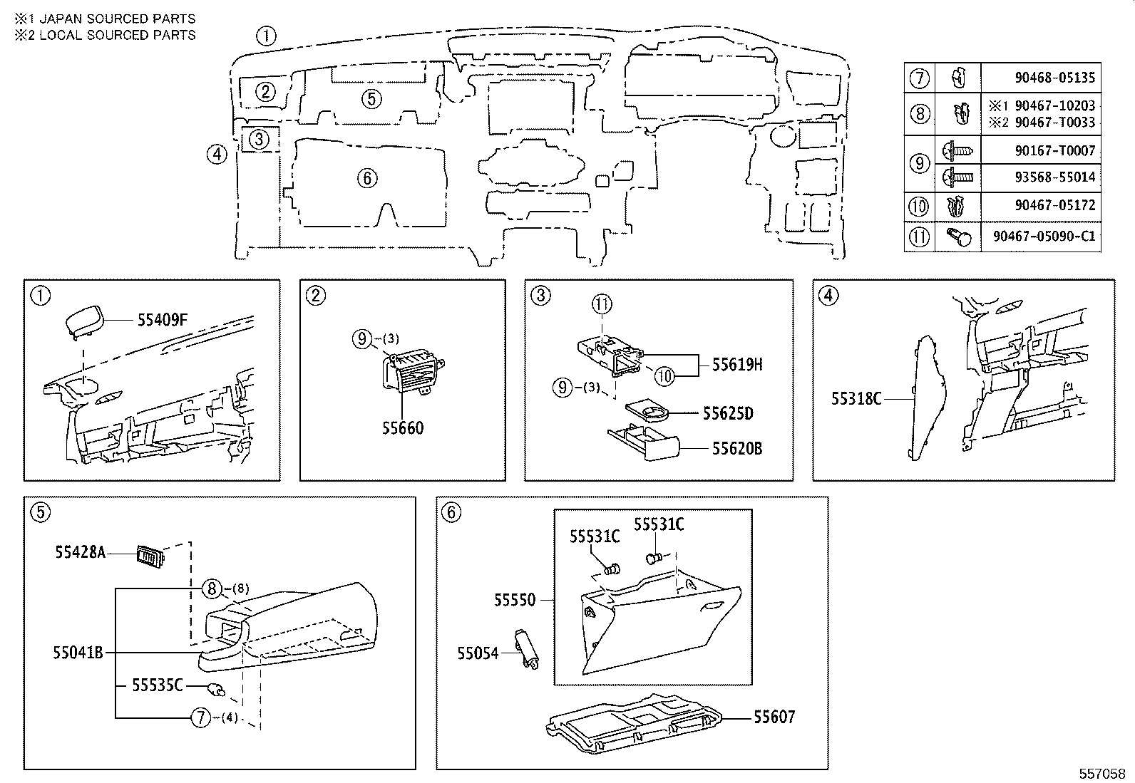 55405-KK080 PANEL SUB-ASSY, INSTRUMENT CLUSTER FINISH, CENTER product image