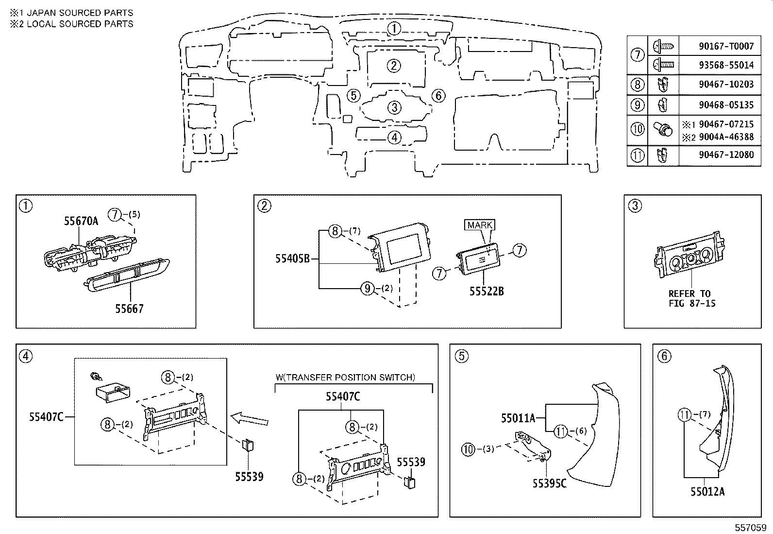 55405-KK080 PANEL SUB-ASSY, INSTRUMENT CLUSTER FINISH, CENTER product image