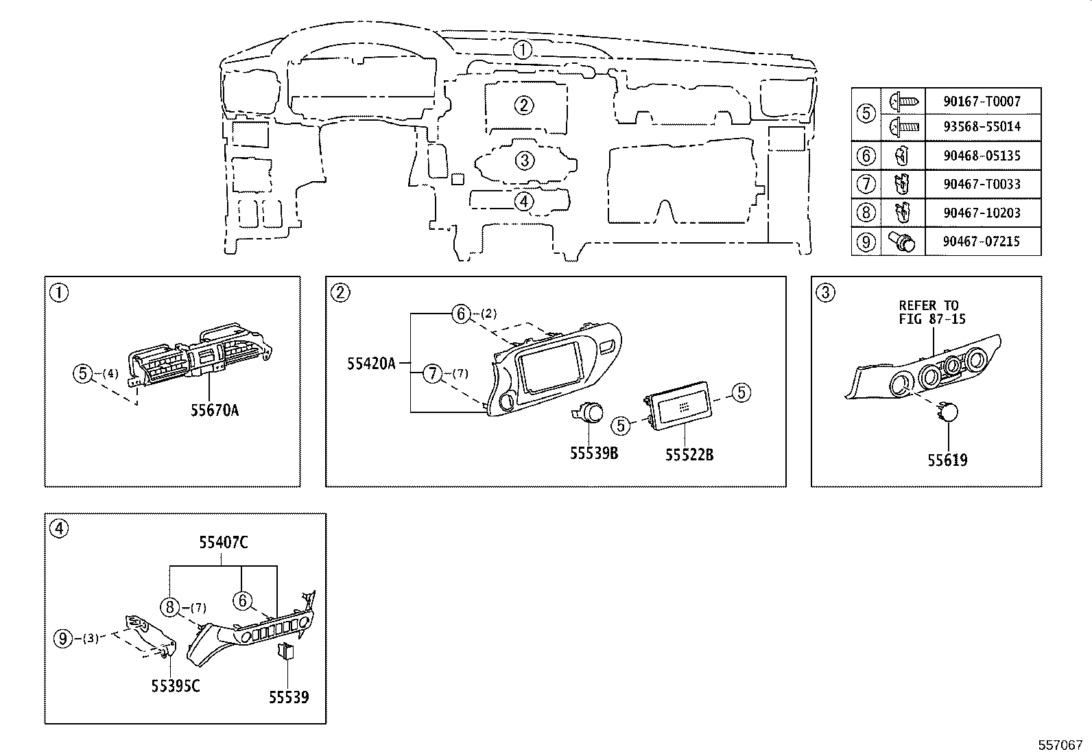55357-KK030 CUSHION, INSTRUMENT PANEL, NO.3 product image