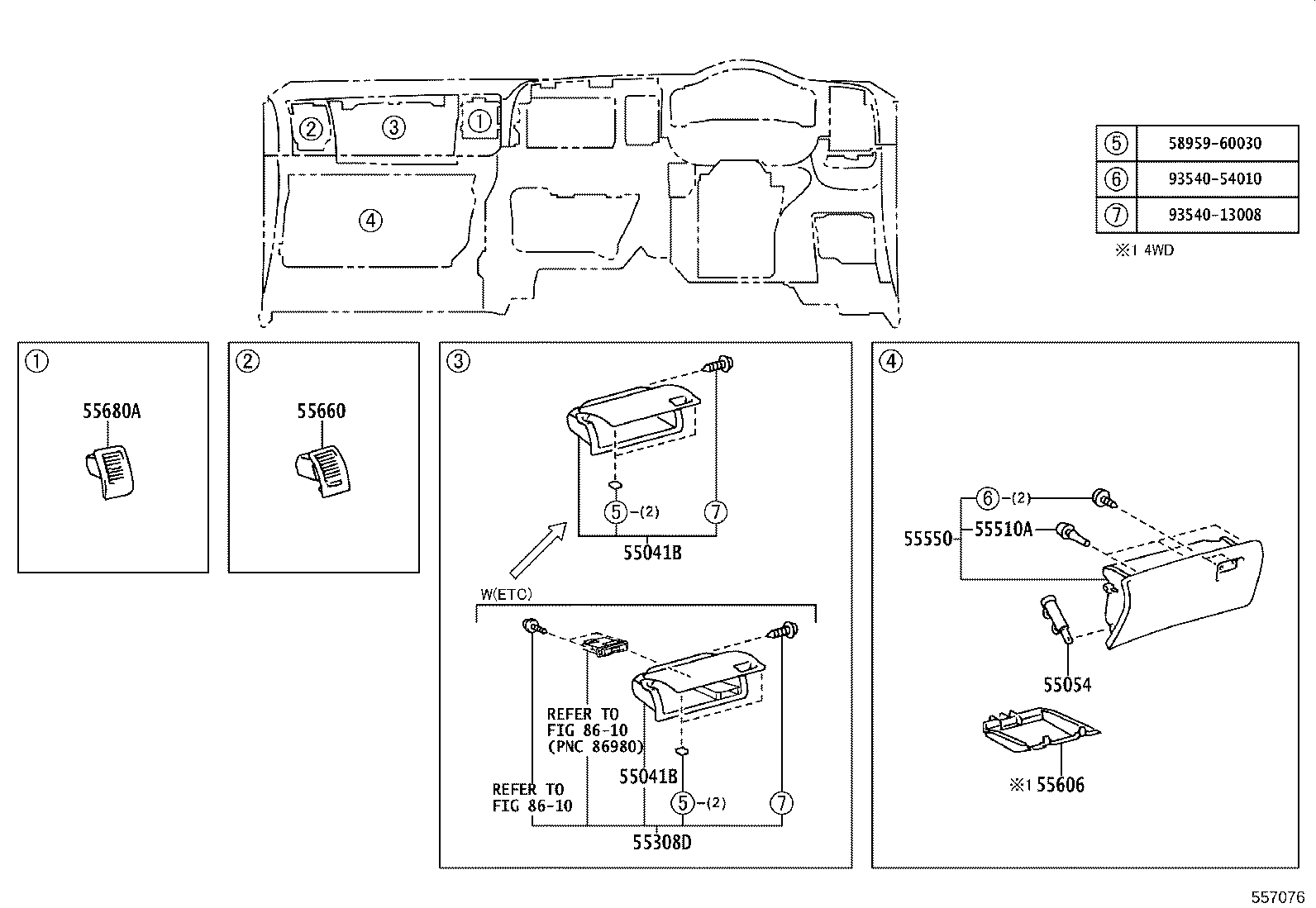 55300-68030 PANEL SUB-ASSY, INSTRUMENT, UPPER product image