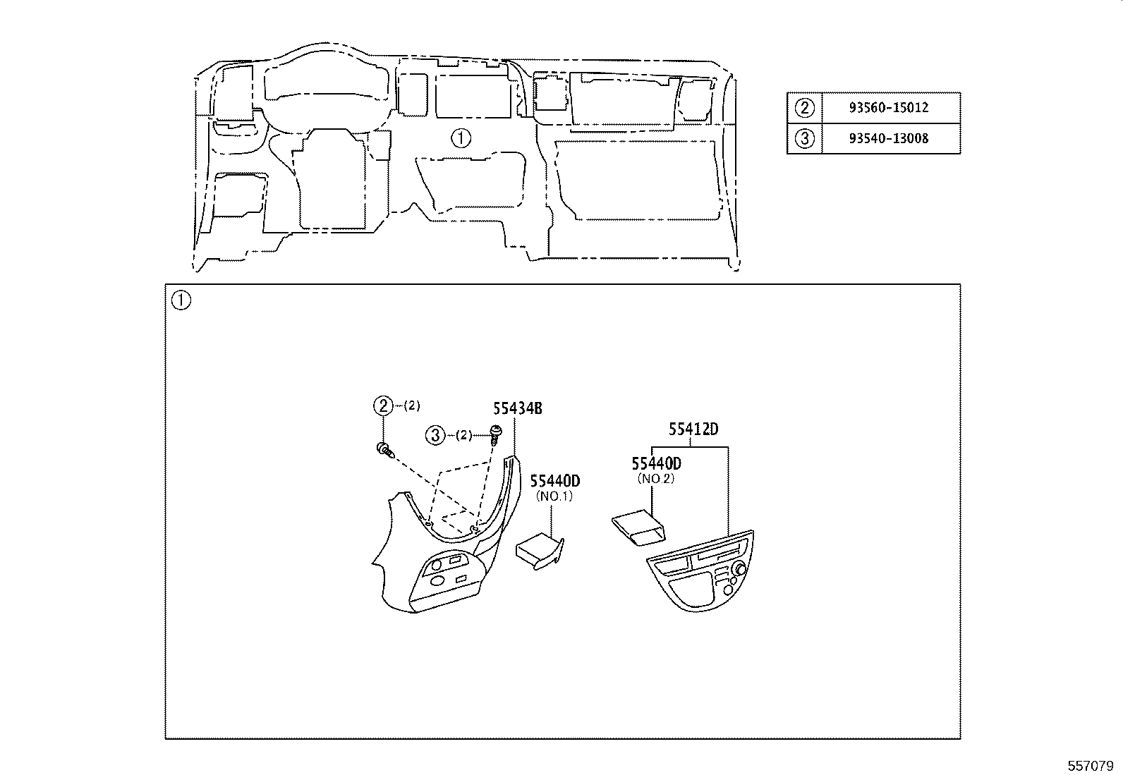 55307-68010 BRACE SUB-ASSY, INSTRUMENT PANEL, NO.2 product image