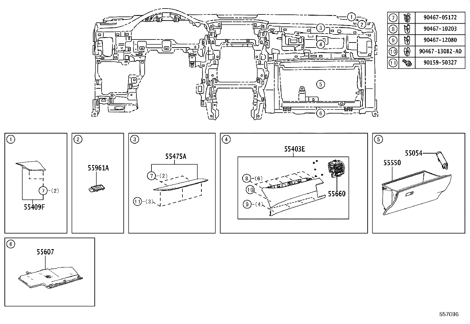55307-78020 BRACE SUB-ASSY, INSTRUMENT PANEL, NO.2 product image