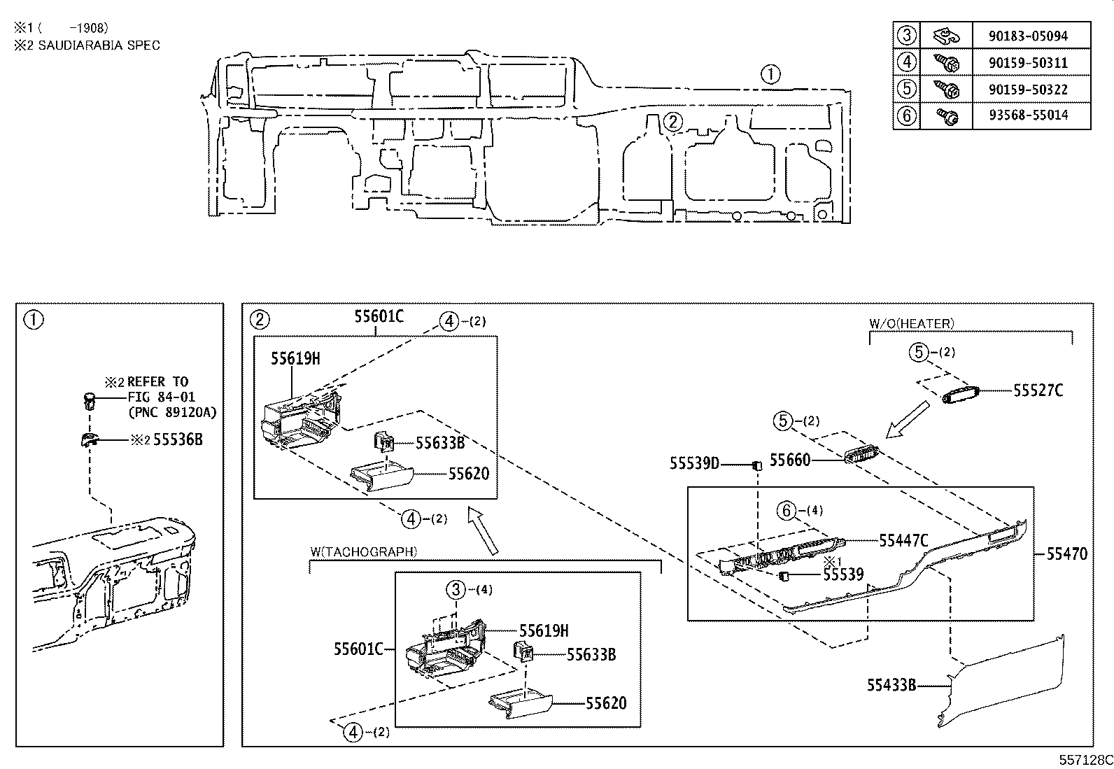 55341-36020 BRACE, INSTRUMENT PANEL, NO.1 product image
