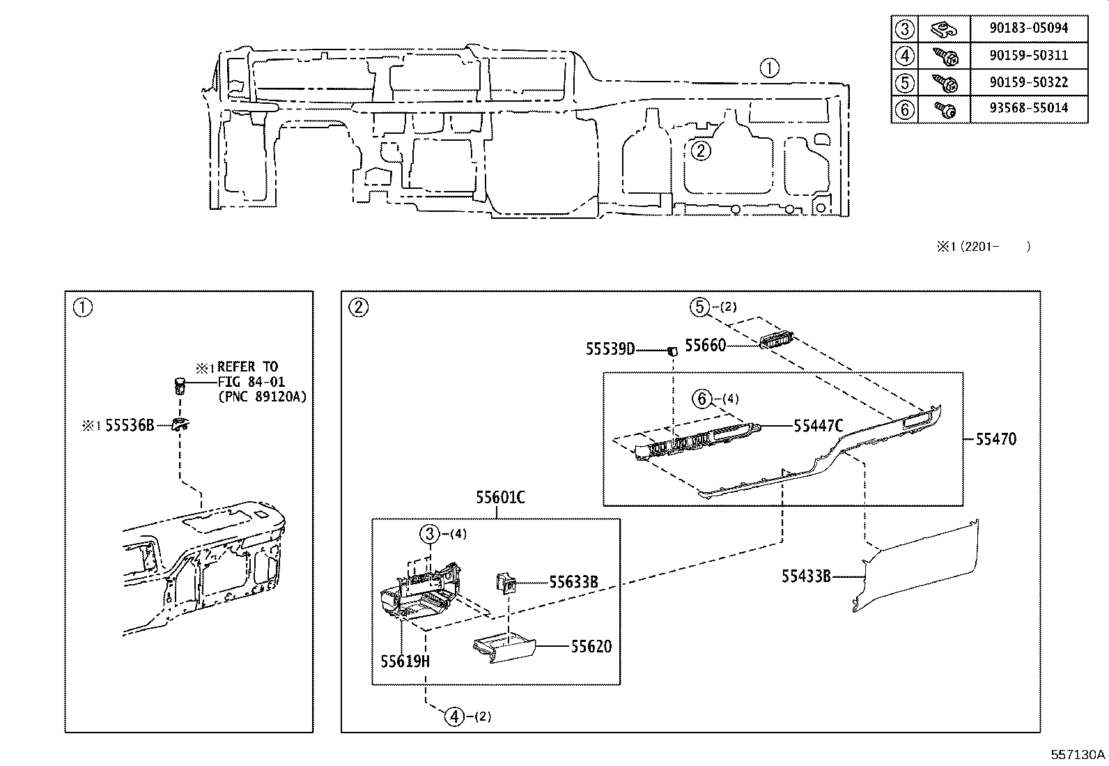 55341-36020 BRACE, INSTRUMENT PANEL, NO.1 product image