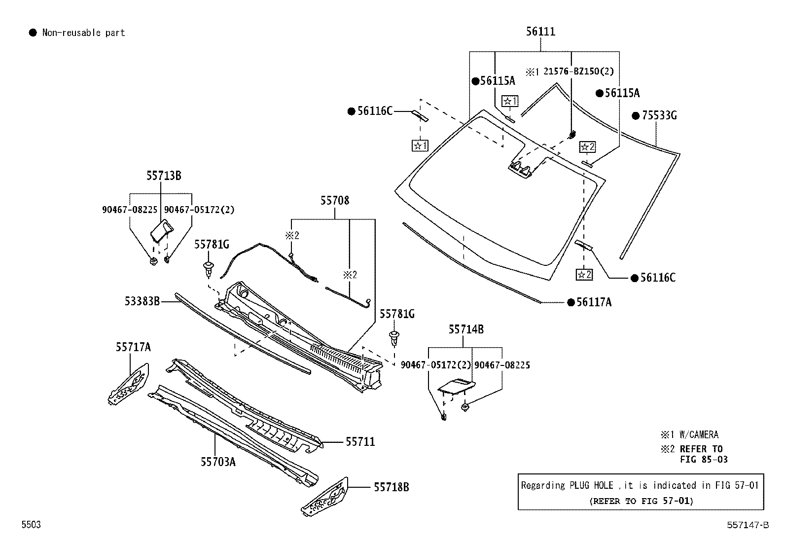 56101-BZ910 GLASS, WINDSHIELD product image