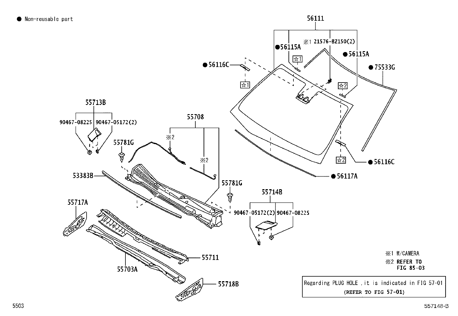 56101-BZ910 GLASS, WINDSHIELD product image