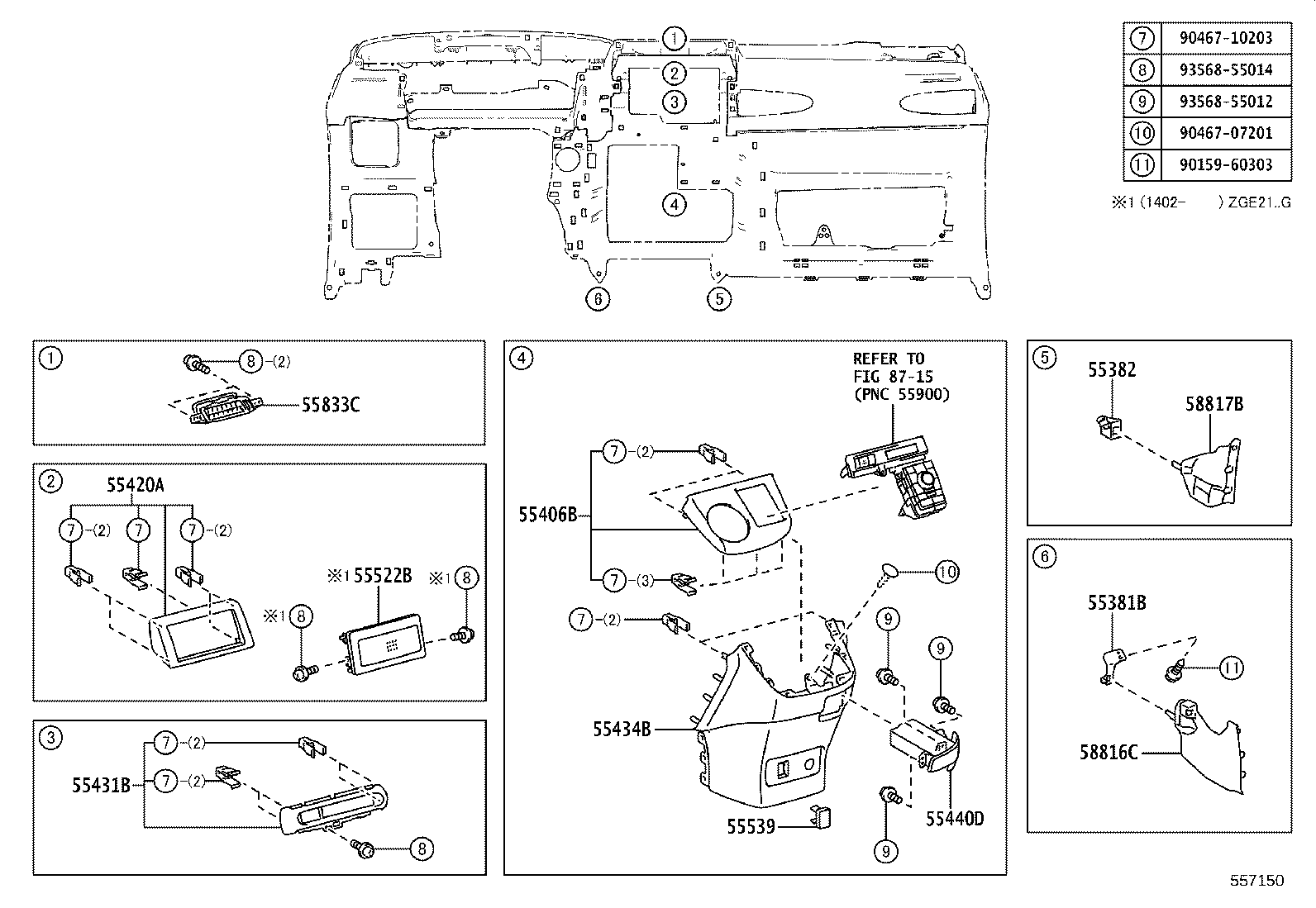55355-0M010 CUSHION, INSTRUMENT PANEL, NO.1 product image