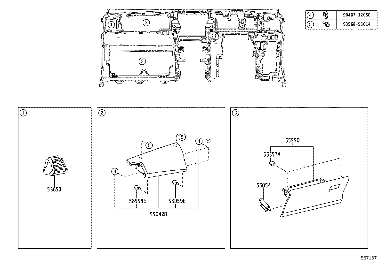 55405-52850 PANEL SUB-ASSY, INSTRUMENT CLUSTER FINISH, CENTER product image