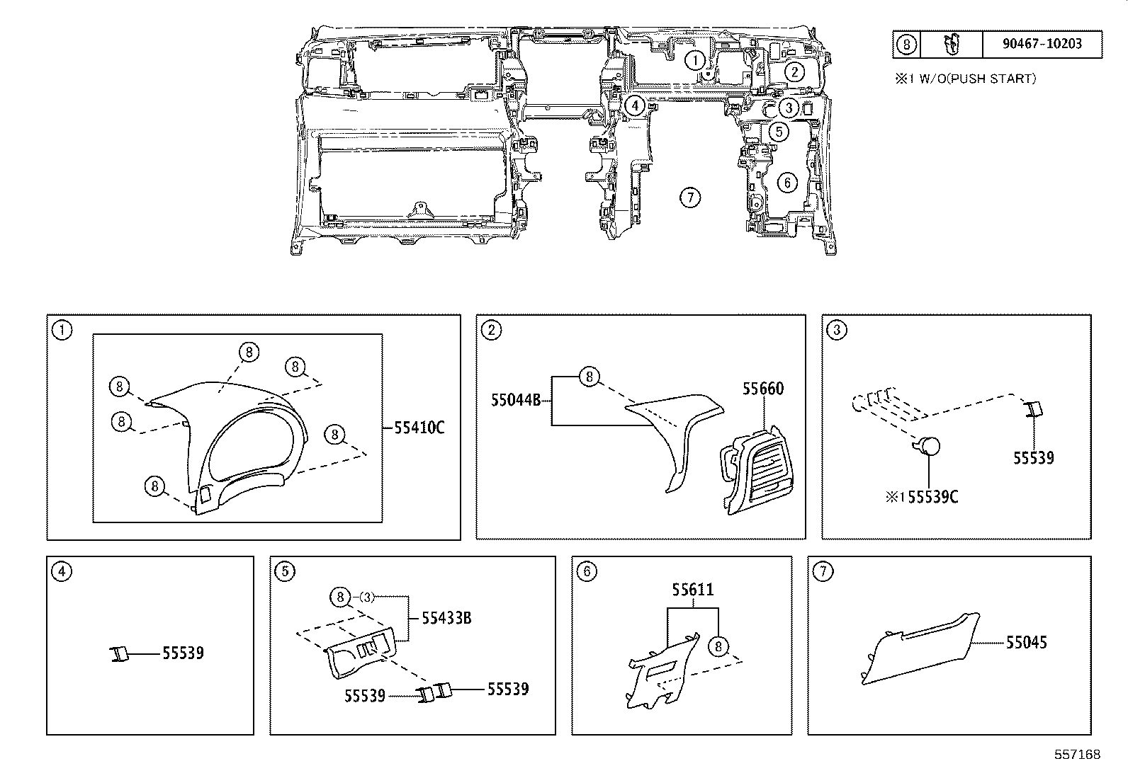 55307-52060 BRACE SUB-ASSY, INSTRUMENT PANEL, NO.2 product image
