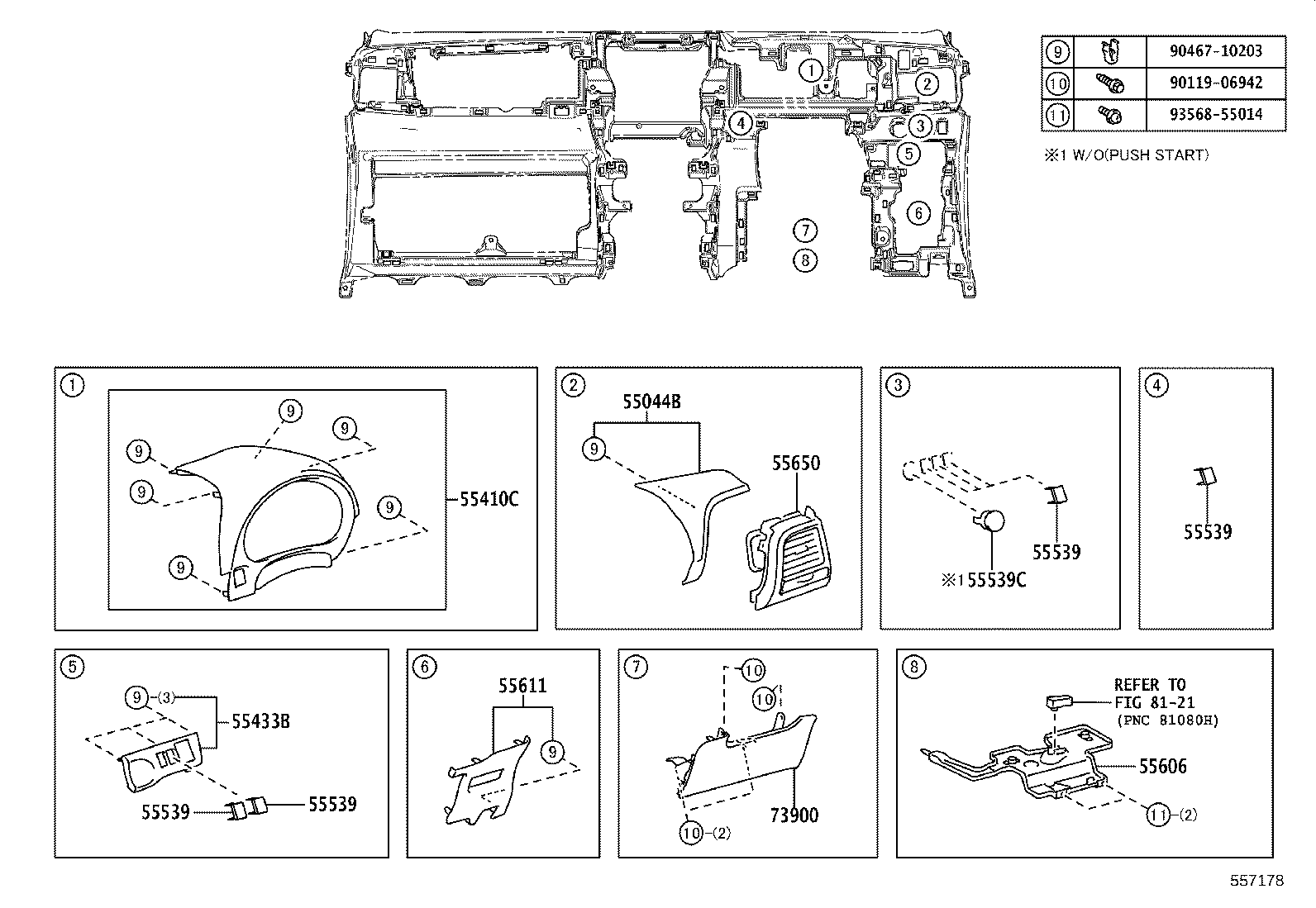 00000-00000 PANEL SUB-ASSY, INSTRUMENT CLUSTER FINISH, CENTER product image