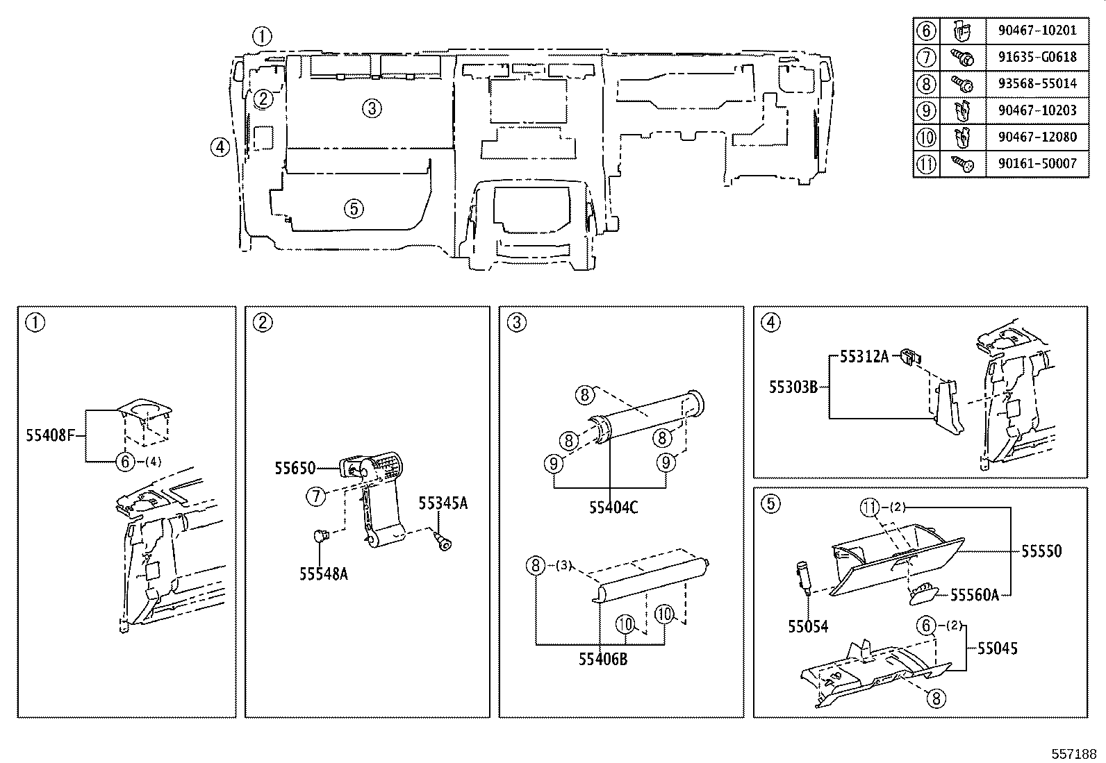 55650-35120 REGISTER ASSY, INSTRUMENT PANEL, NO.1 product image