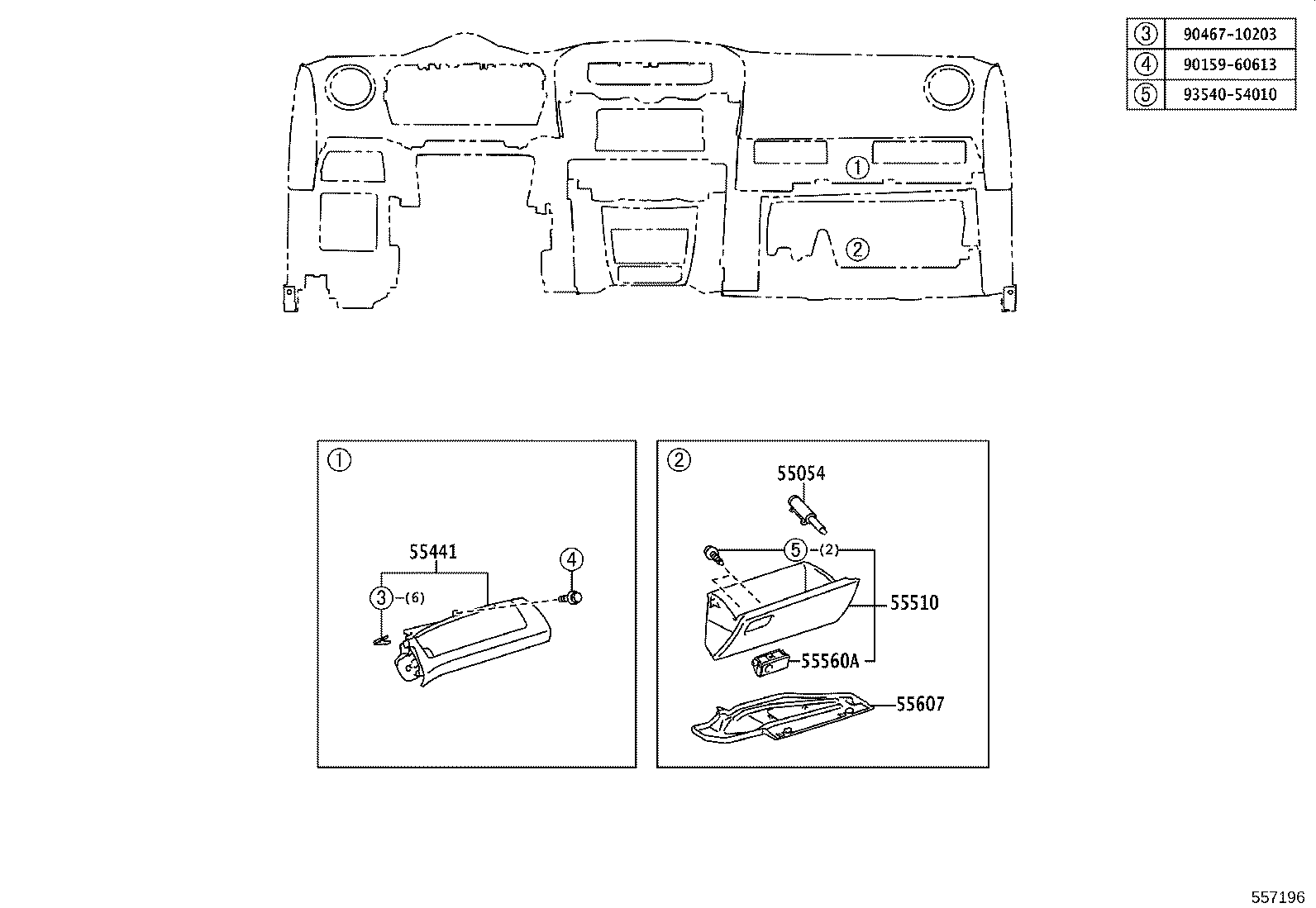 55453-0R010 PAD, INSTRUMENT PANEL SAFETY, NO.1 product image