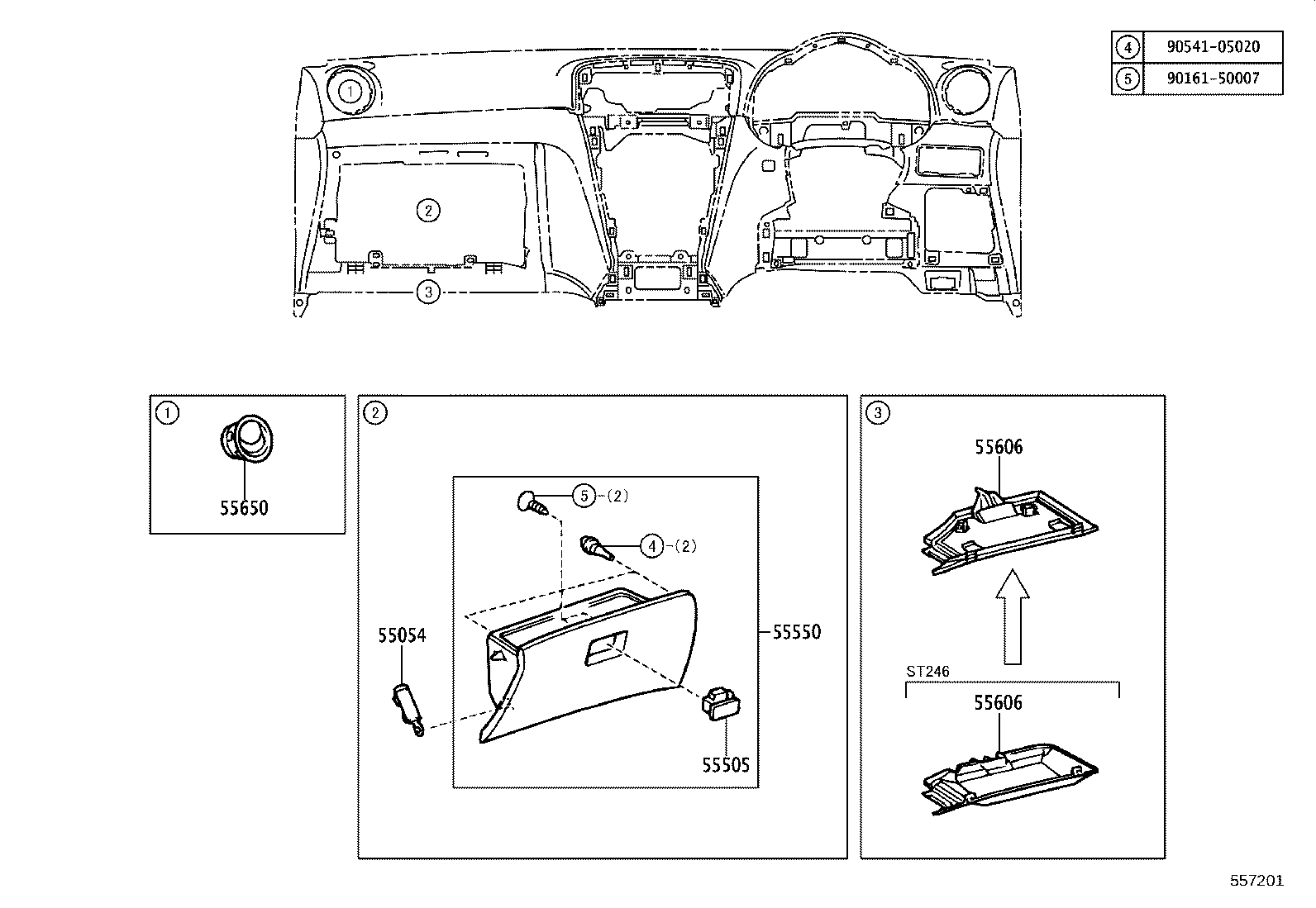 55307-21020 BRACE SUB-ASSY, INSTRUMENT PANEL, NO.2 product image