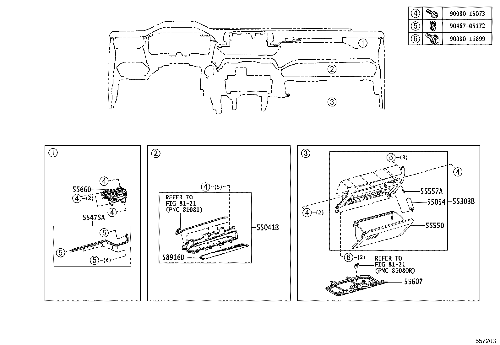 55307-0R040 BRACE SUB-ASSY, INSTRUMENT PANEL, NO.2 product image