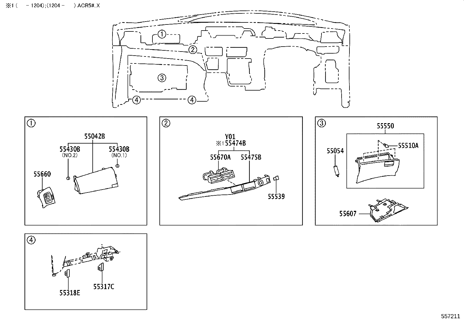 55405-28A40 PANEL SUB-ASSY, INSTRUMENT CLUSTER FINISH, CENTER product image