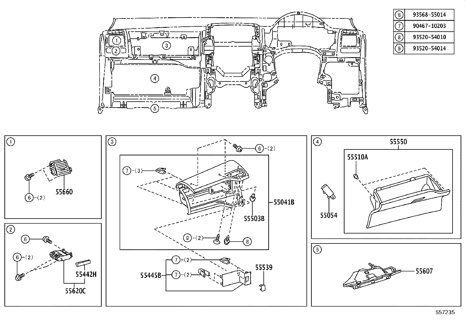 55357-12180 CUSHION, INSTRUMENT PANEL, NO.3 product image