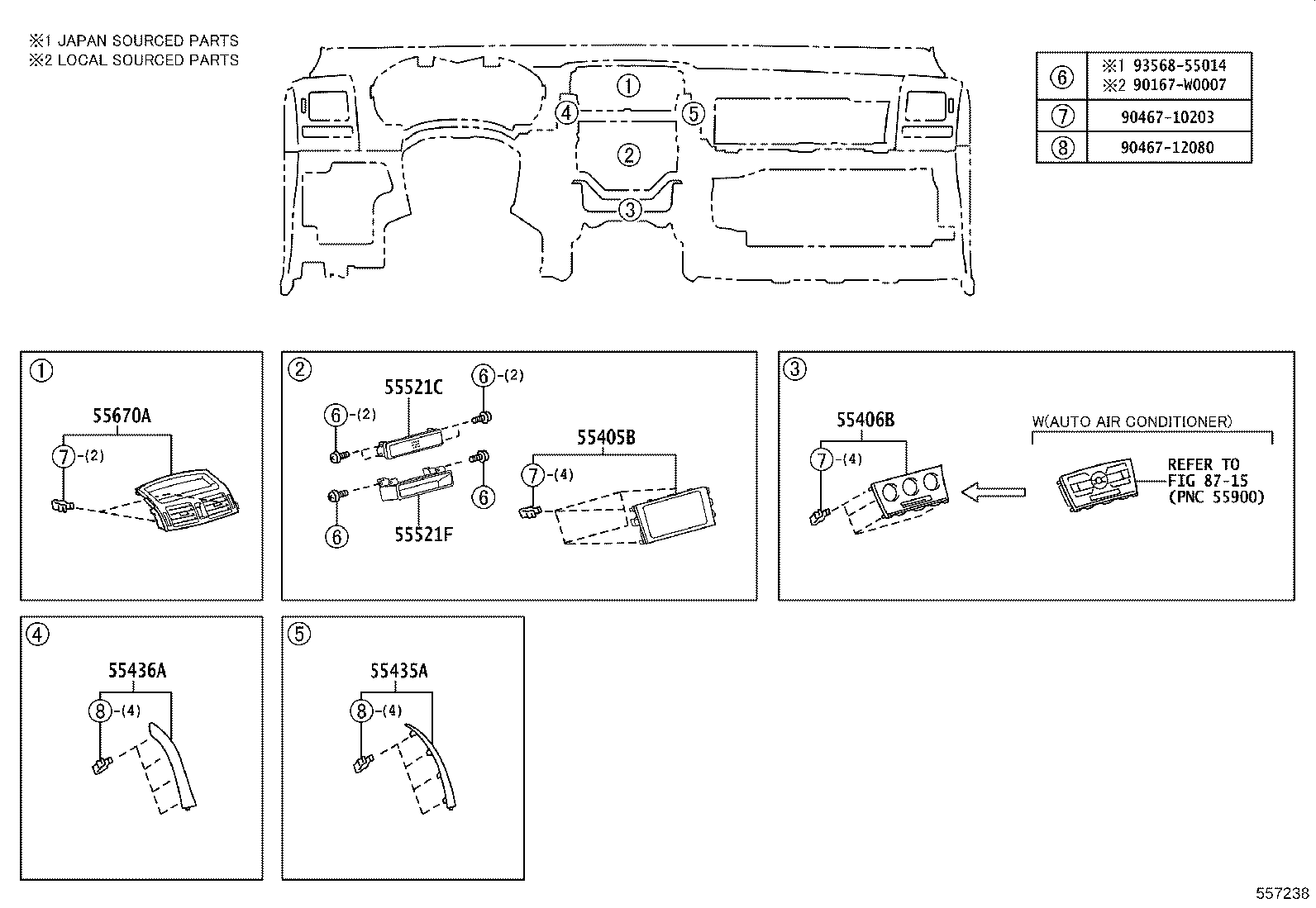 55306-02230 BRACE SUB-ASSY, INSTRUMENT PANEL, NO.1 product image