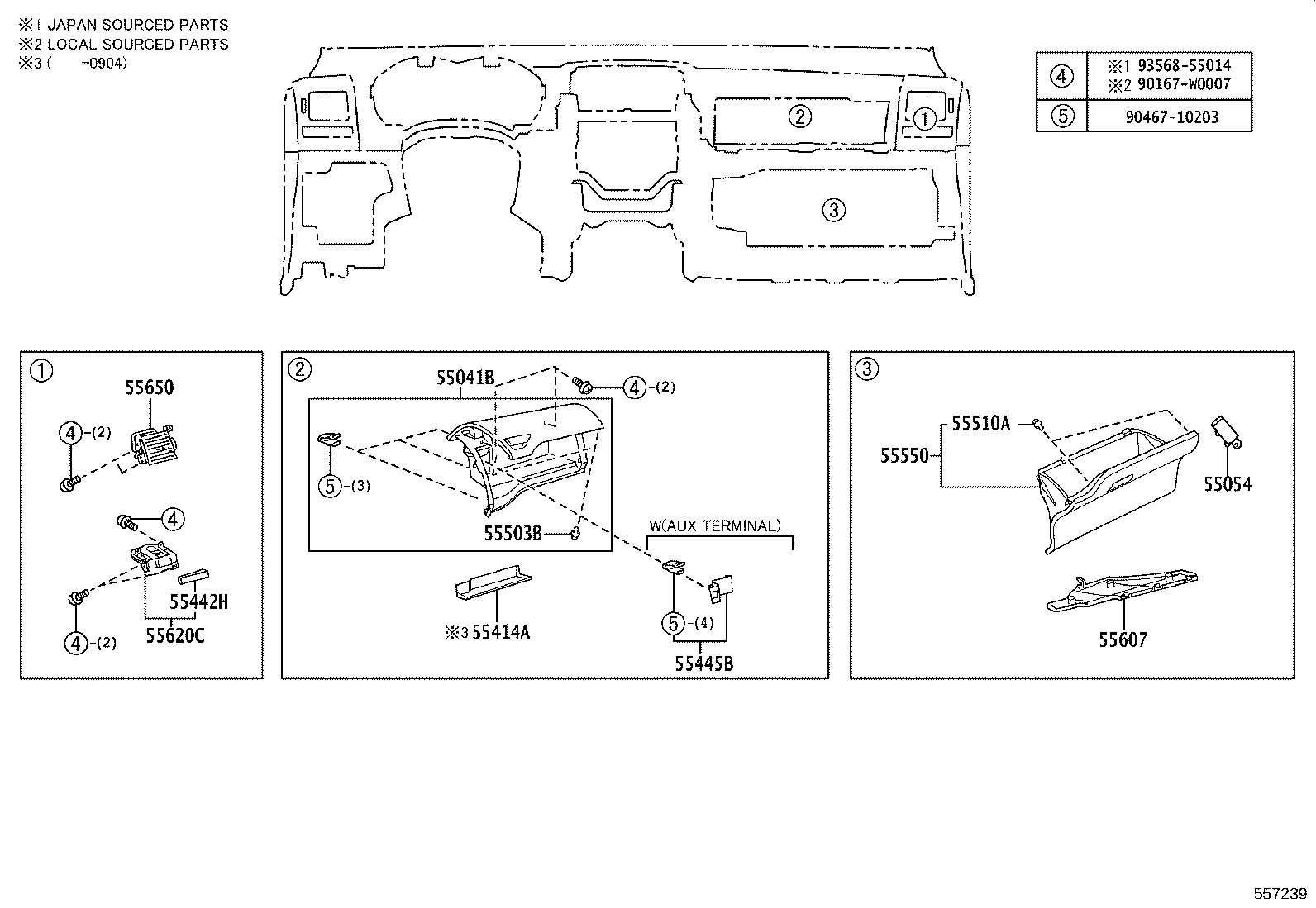 55306-02230 BRACE SUB-ASSY, INSTRUMENT PANEL, NO.1 product image