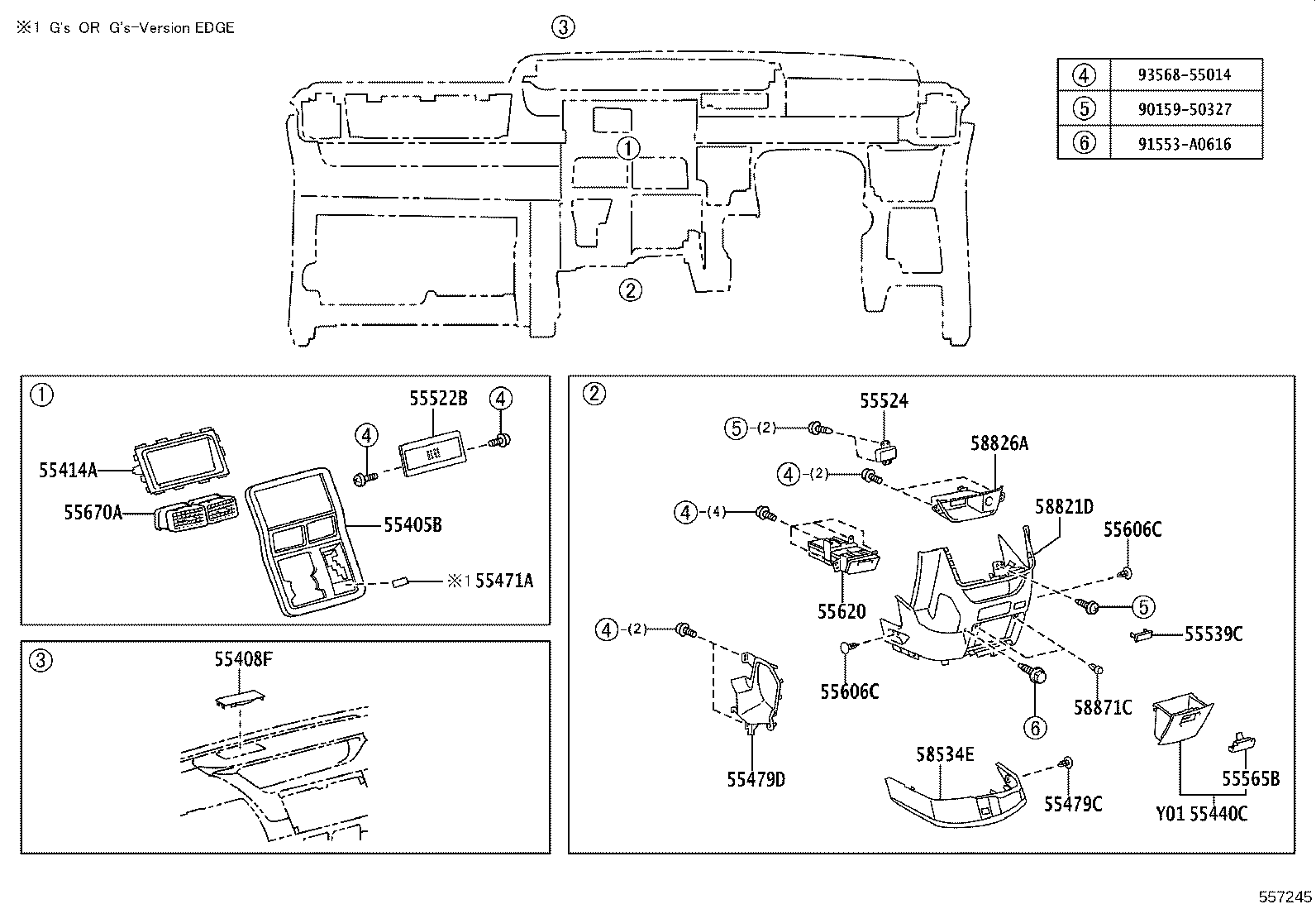 55405-28890 PANEL SUB-ASSY, INSTRUMENT CLUSTER FINISH, CENTER product image