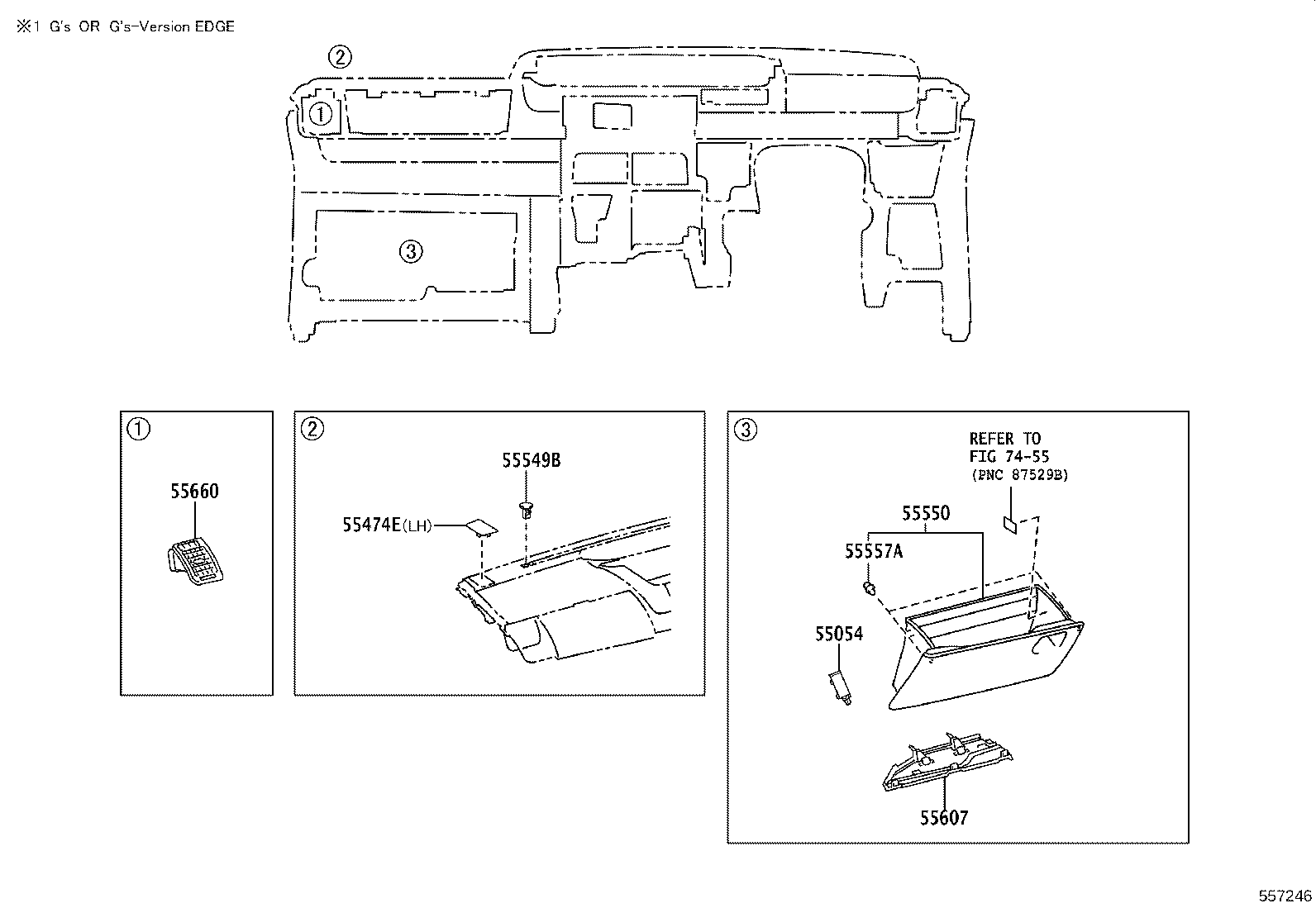 55405-28890 PANEL SUB-ASSY, INSTRUMENT CLUSTER FINISH, CENTER product image