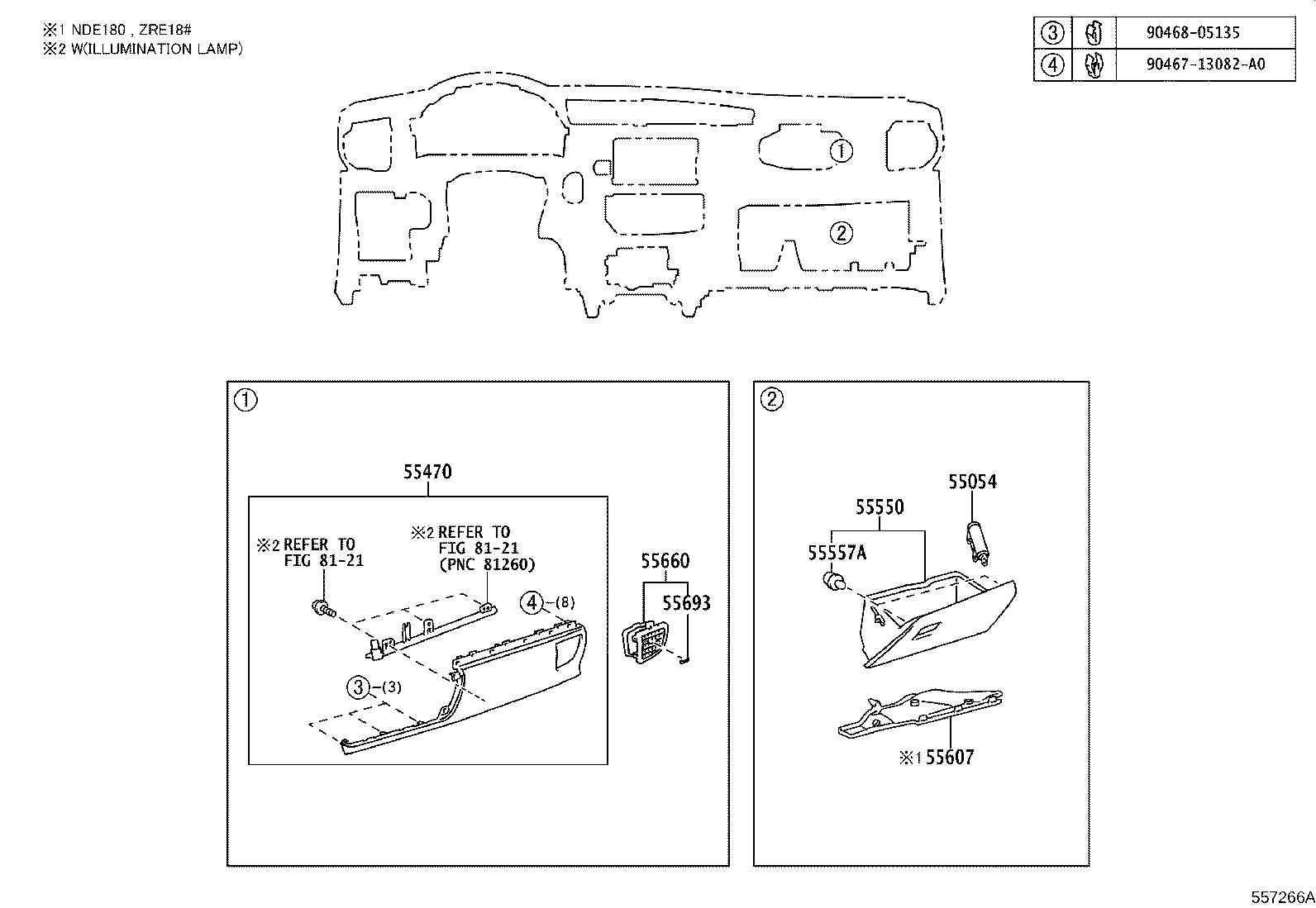 55307-02480 BRACE SUB-ASSY, INSTRUMENT PANEL, NO.2 product image
