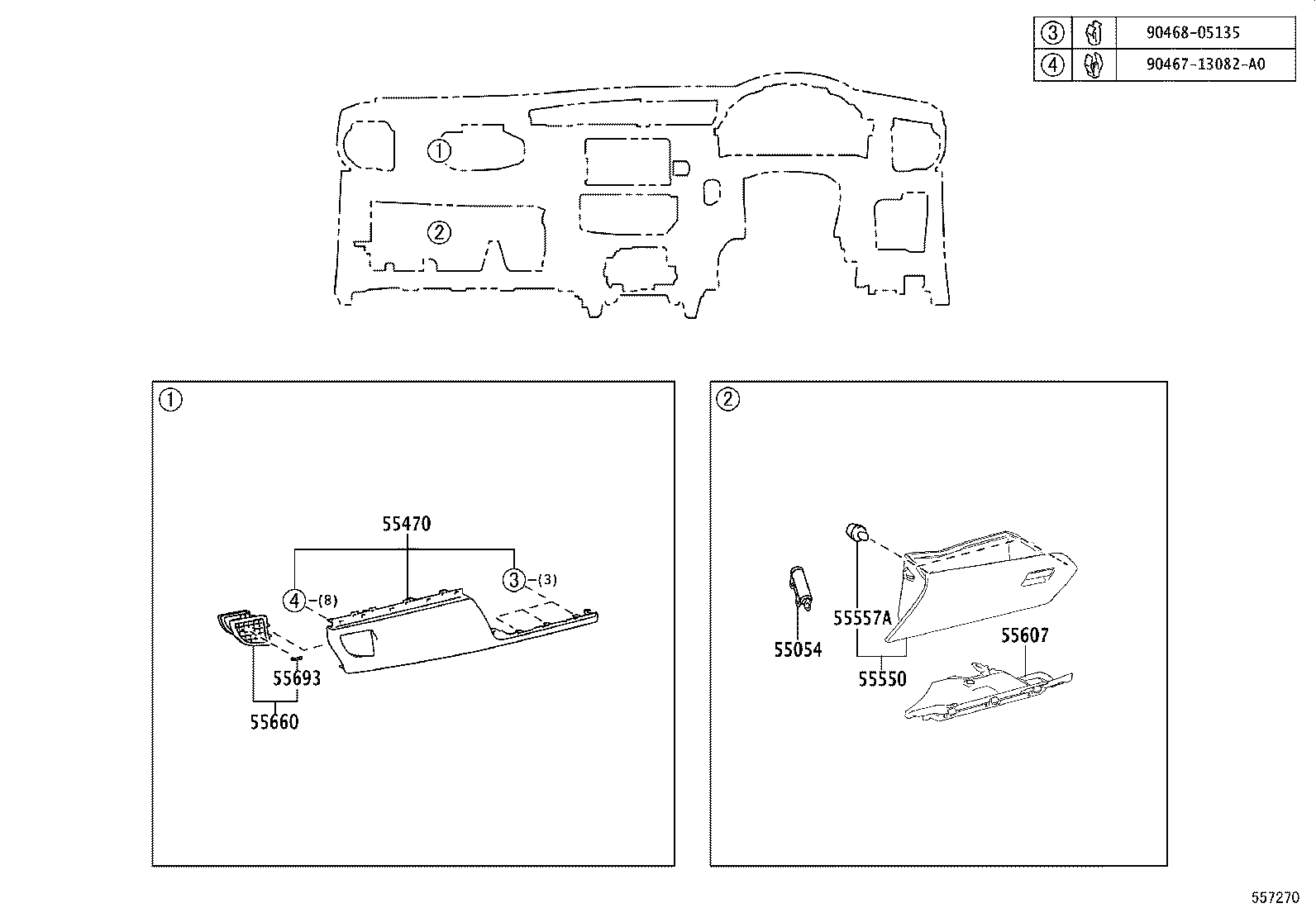 55307-02480 BRACE SUB-ASSY, INSTRUMENT PANEL, NO.2 product image