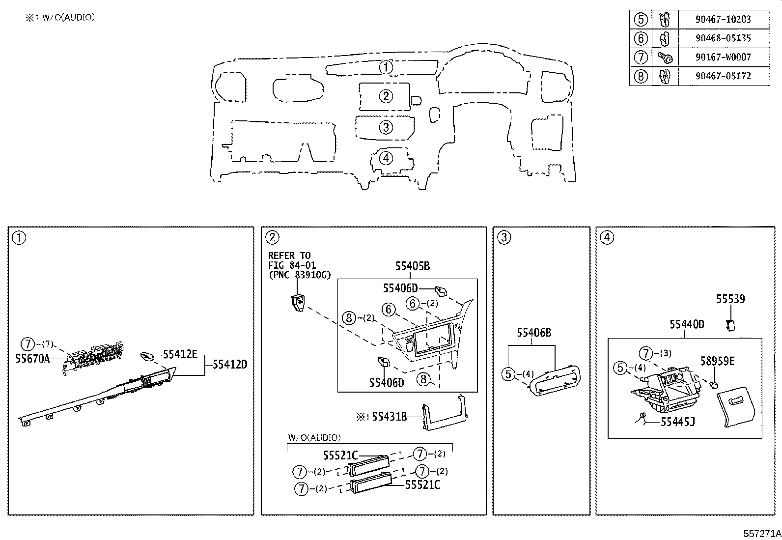 55307-02480 BRACE SUB-ASSY, INSTRUMENT PANEL, NO.2 product image