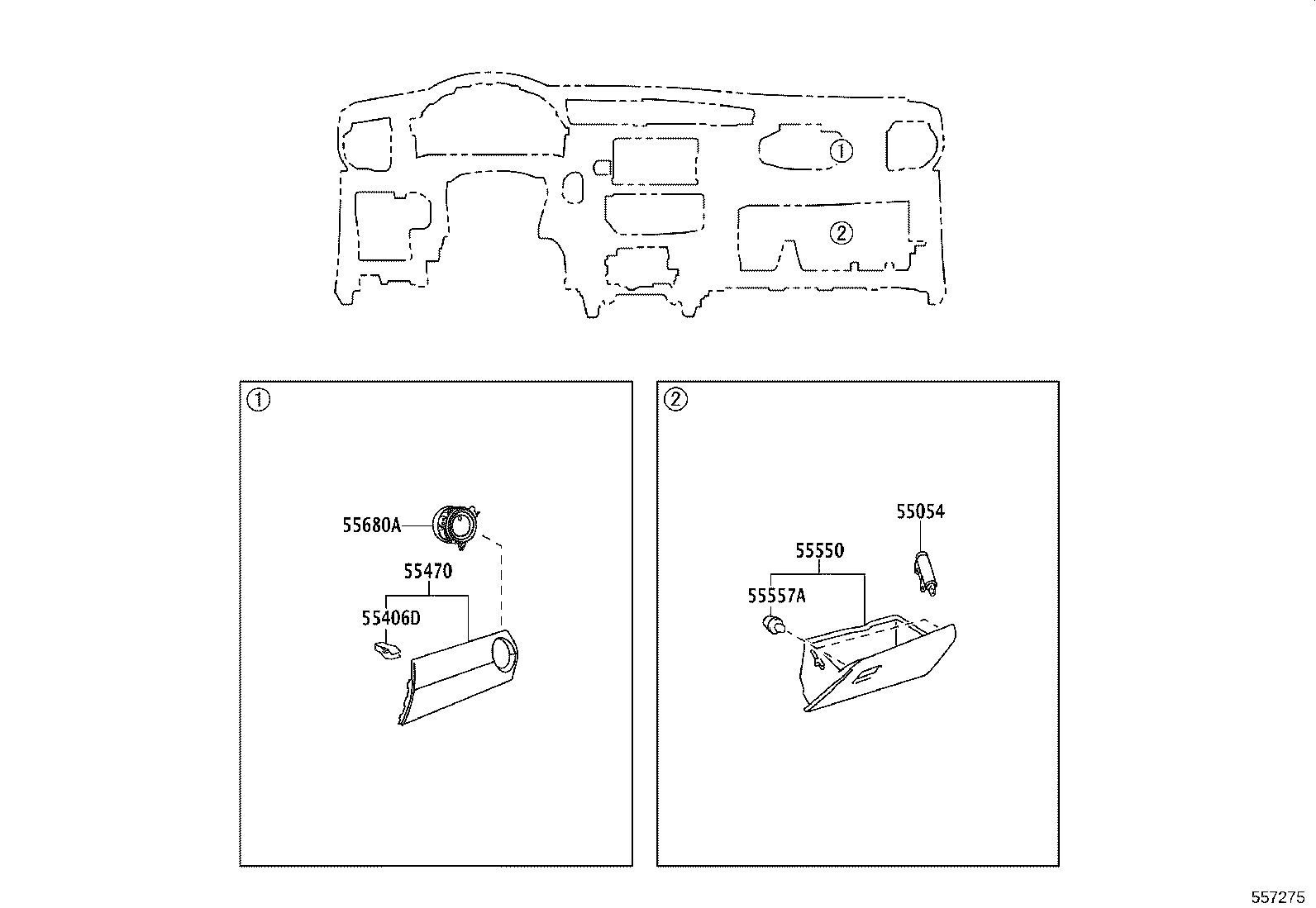 55406-02450-C0 PANEL SUB-ASSY, INSTRUMENT CLUSTER FINISH, LOWER CENTER product image