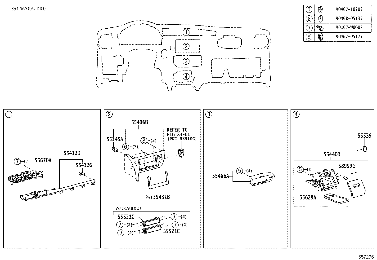 55406-02450-C0 PANEL SUB-ASSY, INSTRUMENT CLUSTER FINISH, LOWER CENTER product image