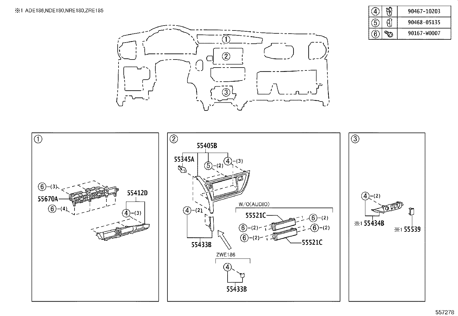55355-02420 CUSHION, INSTRUMENT PANEL, NO.1 product image