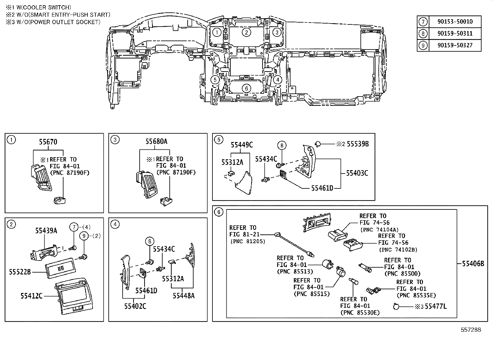 55406-60280 PANEL SUB-ASSY, INSTRUMENT CLUSTER FINISH, LOWER CENTER product image