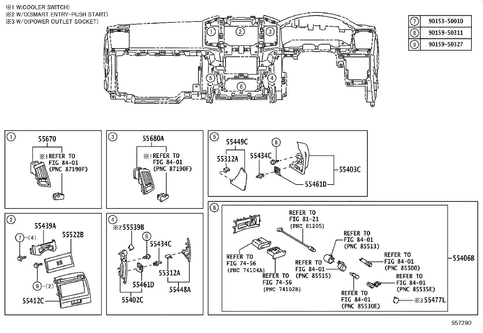 55406-60280 PANEL SUB-ASSY, INSTRUMENT CLUSTER FINISH, LOWER CENTER product image