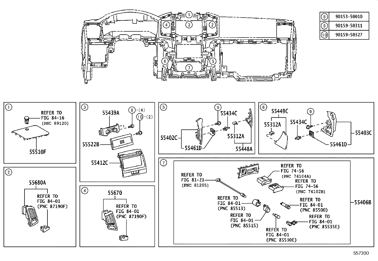55375-60100 BRACKET, INSTRUMENT PANEL LOWER MOUNTING, NO.2 product image
