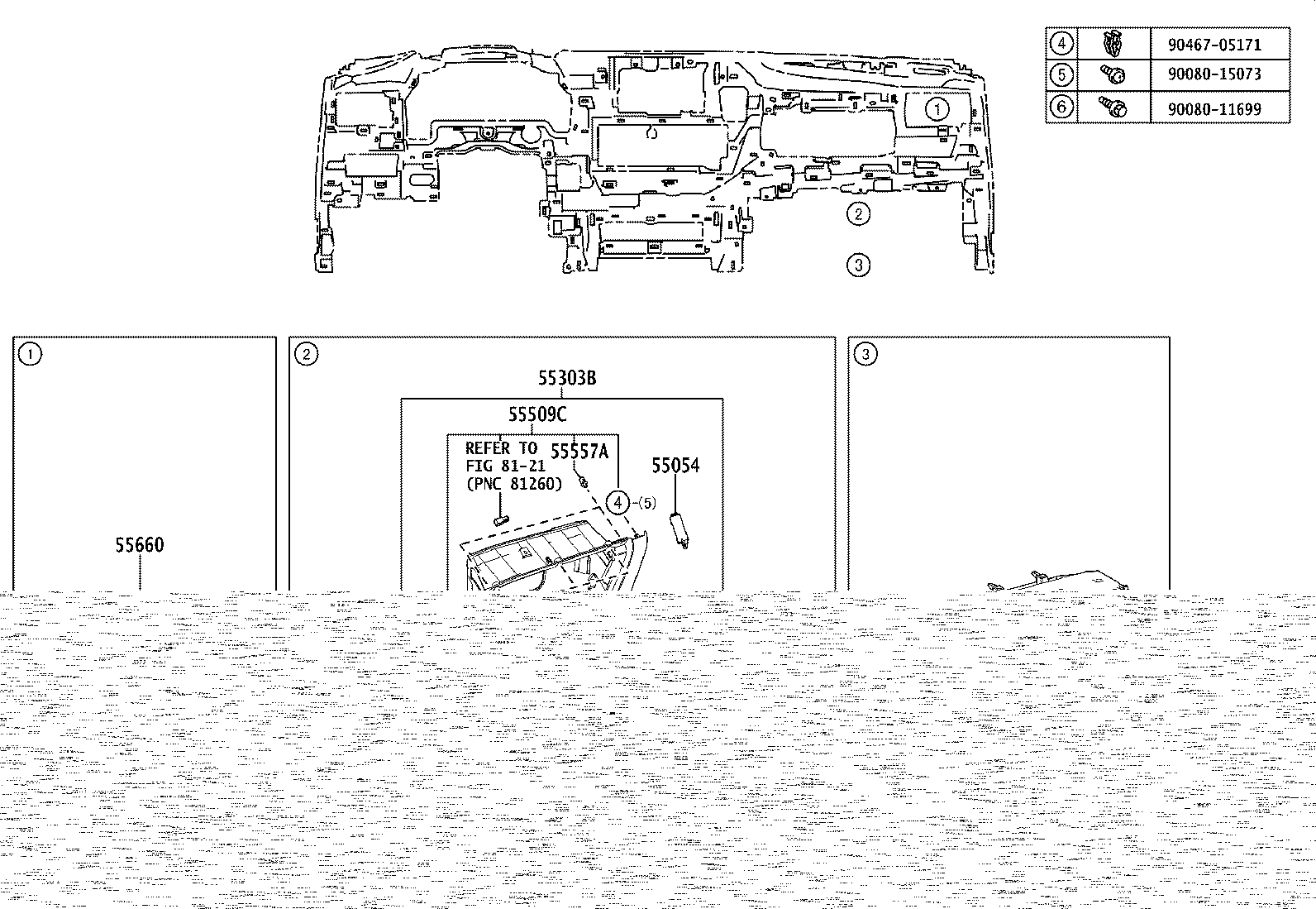 55307-0E110 BRACE SUB-ASSY, INSTRUMENT PANEL, NO.2 product image